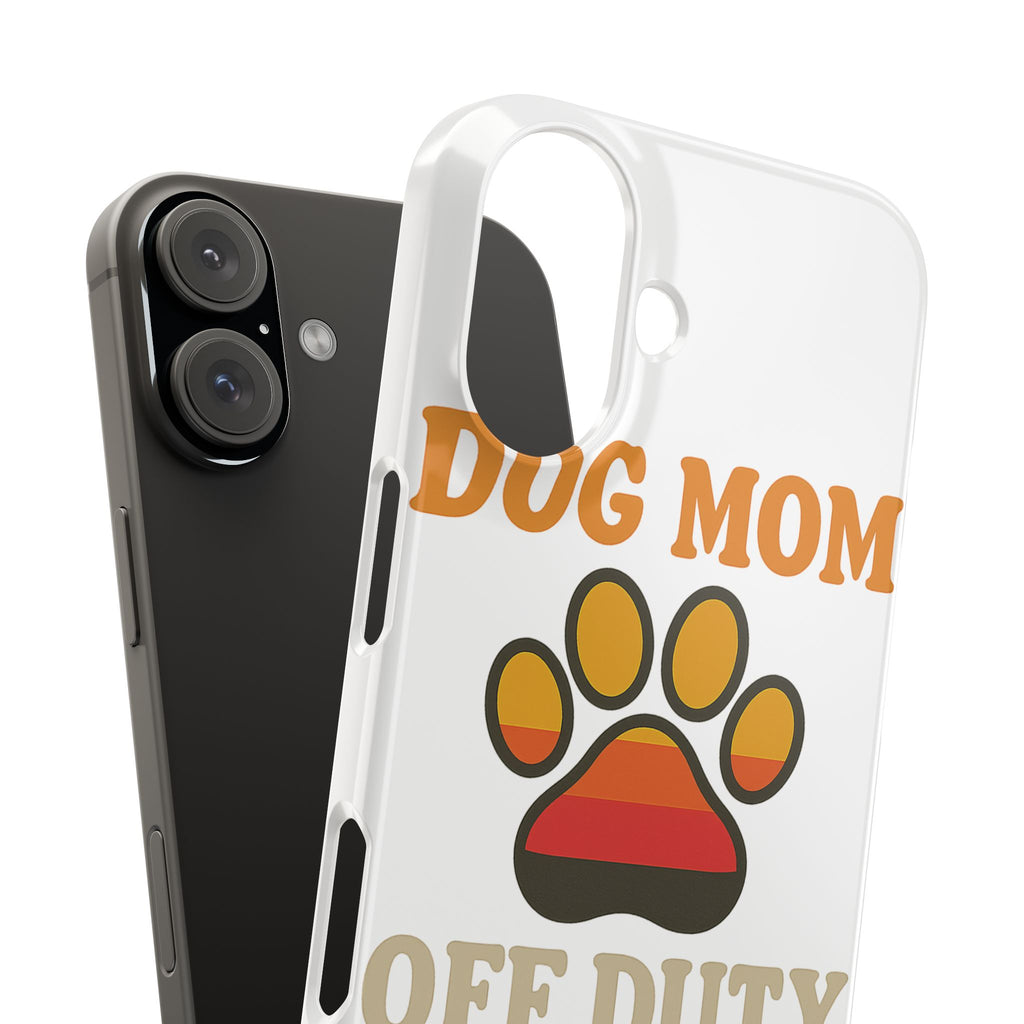 Dog Mom Off Duty Phone Case Retro 70s Vintage Dog Lover Gift Paw Print iPhone Samsung Galaxy Case Funny Pet Owner Gift
