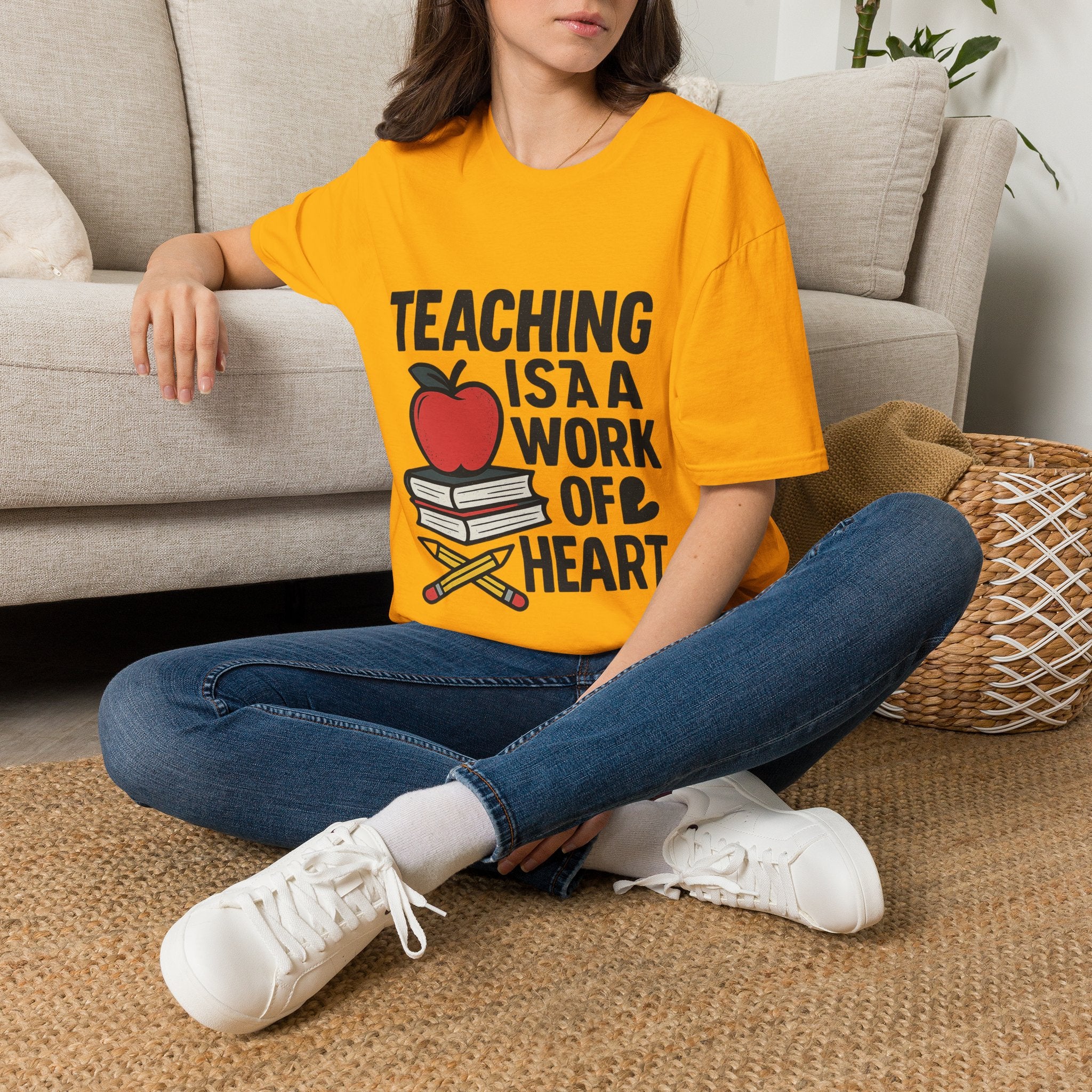 Teacher Appreciation Shirt, Teaching is a Work of Heart Tshirt, Teacher Gift, Educator Shirt, Teacher Week Gift, Apple Pencil Tee