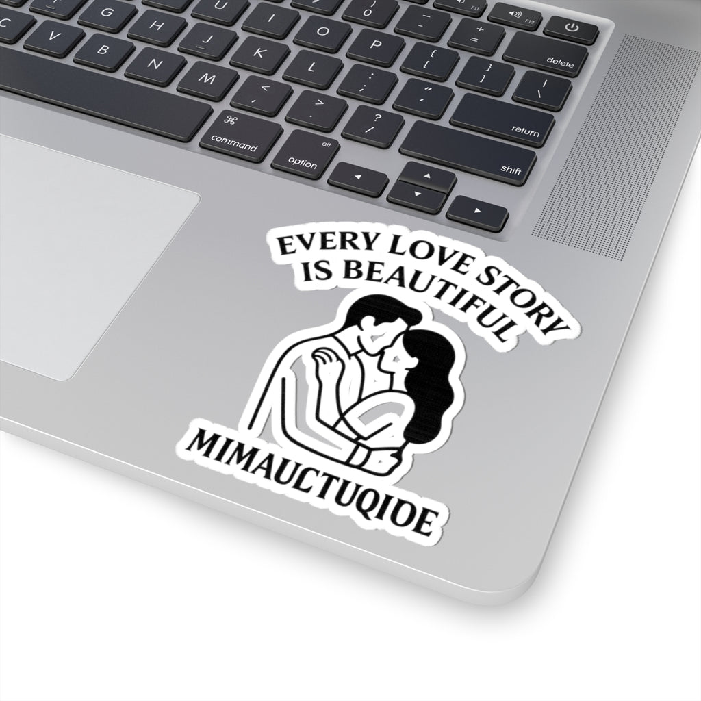 Anniversary Sticker Every Love Story Is Beautiful Minimalist Line Art Couple Embracing Romantic Gift Vinyl Decal
