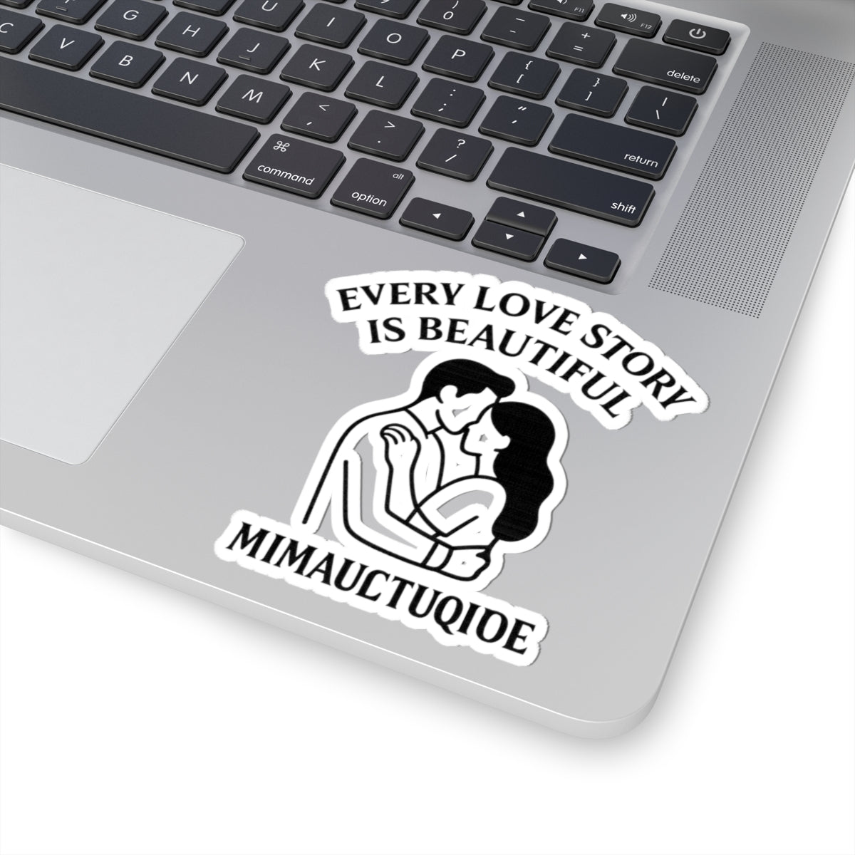 Anniversary Sticker Every Love Story Is Beautiful Minimalist Line Art Couple Embracing Romantic Gift Vinyl Decal