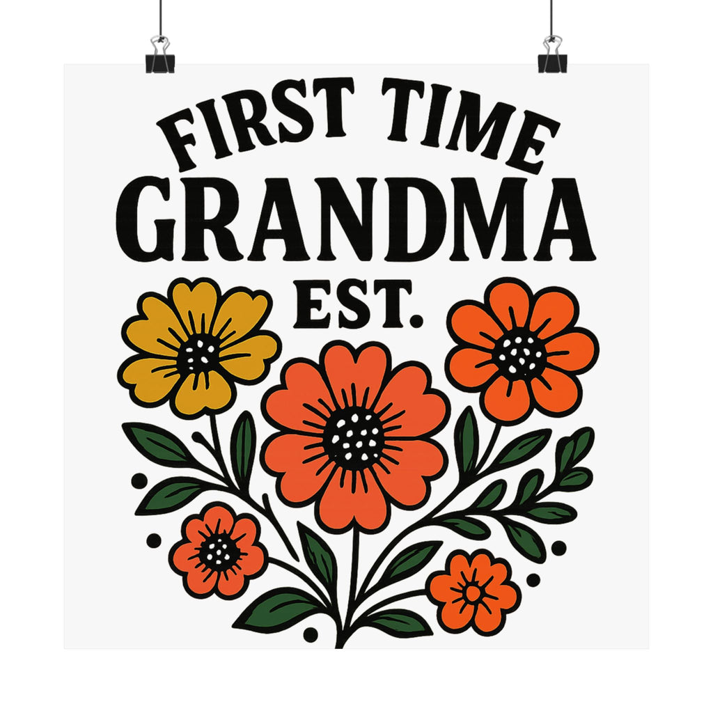 First Time Grandma Est 2025 Print, New Grandmother Gift, Pregnancy Announcement, Grandma to Be Wall Art, Floral Botanical Decor