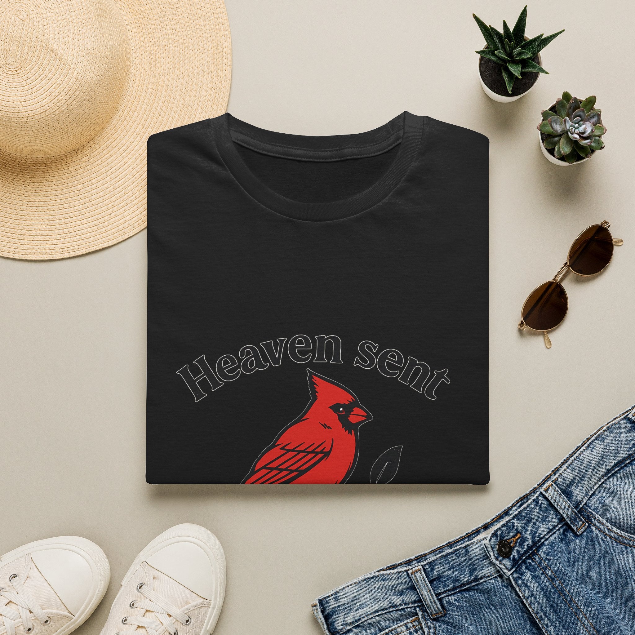 Cardinal Memorial Shirt Heaven Sent Grief Gift Loss of Loved One Remembrance Tee Sympathy Gift Bereavement Comfort Shirt
