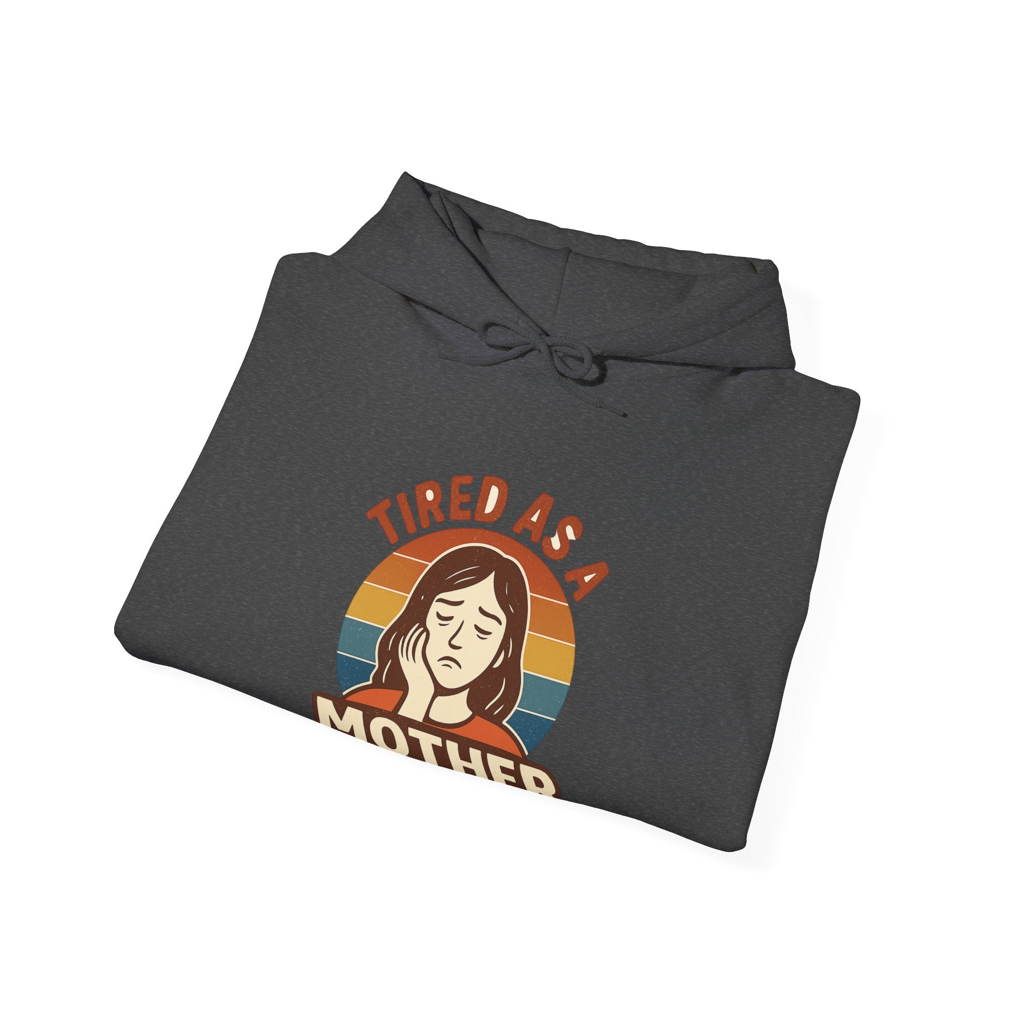 Tired As A Mother Hoodie Vintage Rainbow Retro Mom Life Sweatshirt Funny Exhausted Parent Gift Mothers Day Gift