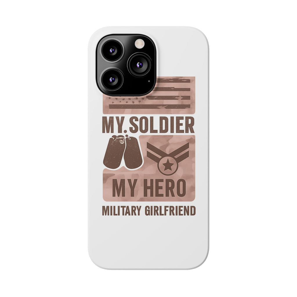 Military Girlfriend Phone Case Rose Gold Camouflage My Soldier My Hero Gift for Army Navy Air Force Girlfriend