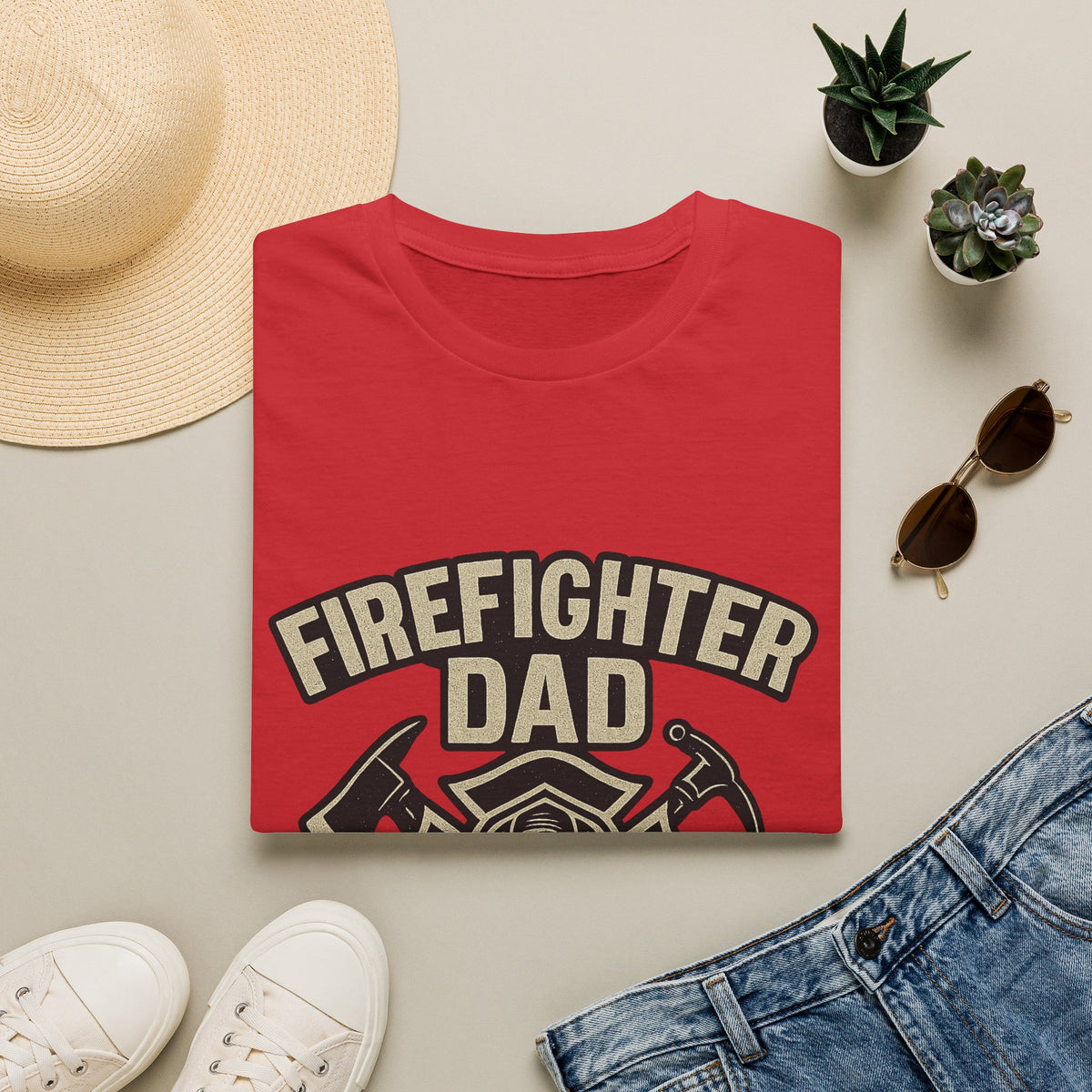 Firefighter Dad My Hero Forever Shirt Father's Day Gift Vintage Fireman Maltese Cross Thin Red Line Tee Dad Appreciation Gift