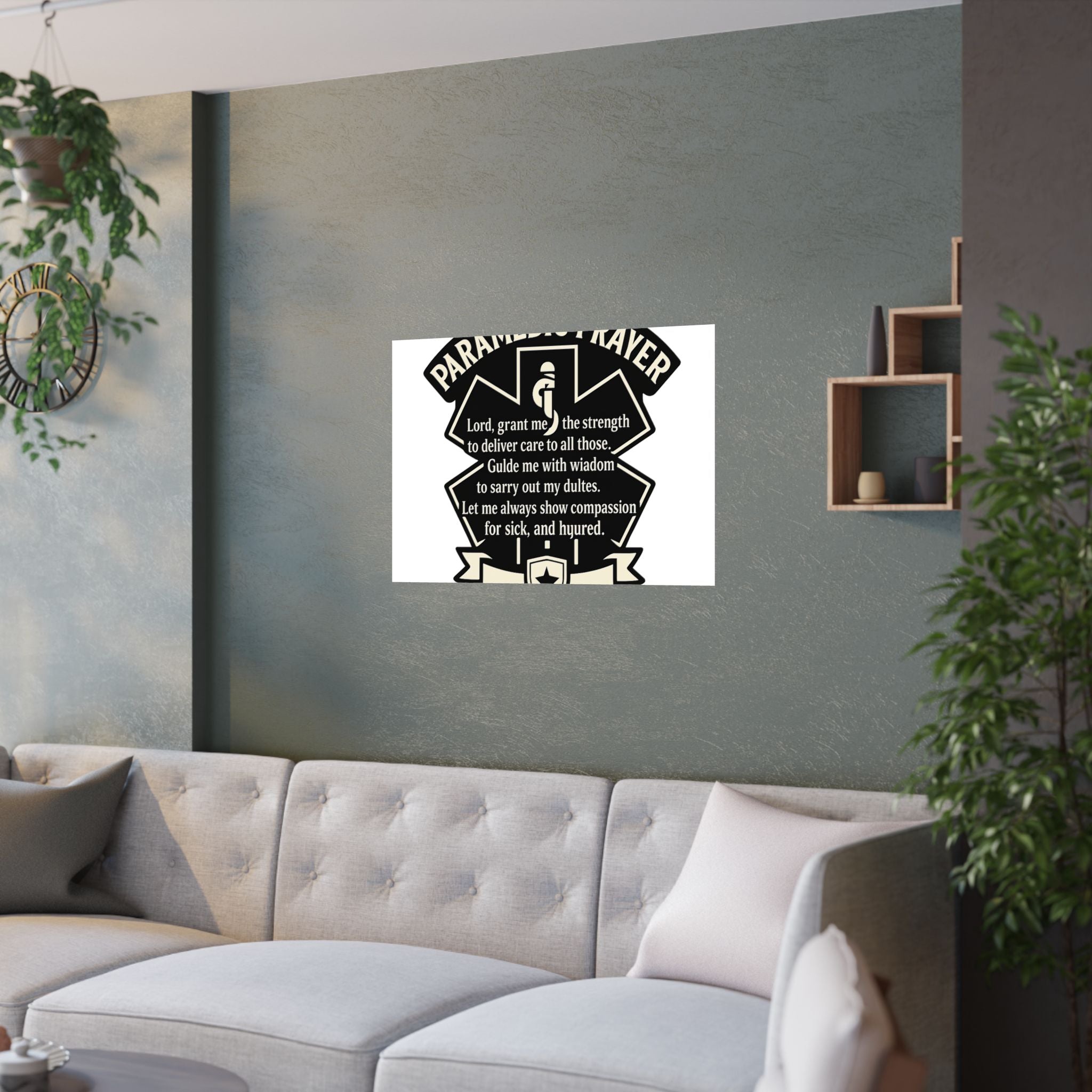 Paramedic Prayer Poster, EMS Gift, Star of Life Wall Art, Paramedic Graduation Gift, EMT Decor, First Responder Print, Thin White Line