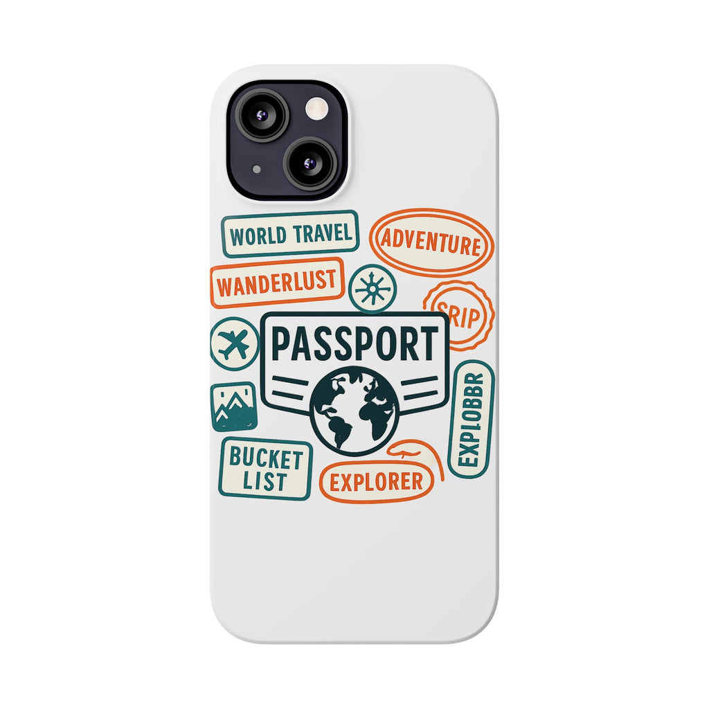 Passport Stamp Phone Case World Travel Gift Wanderlust Adventure Traveler Bucket List Globetrotter Trip Souvenir Explorer Map