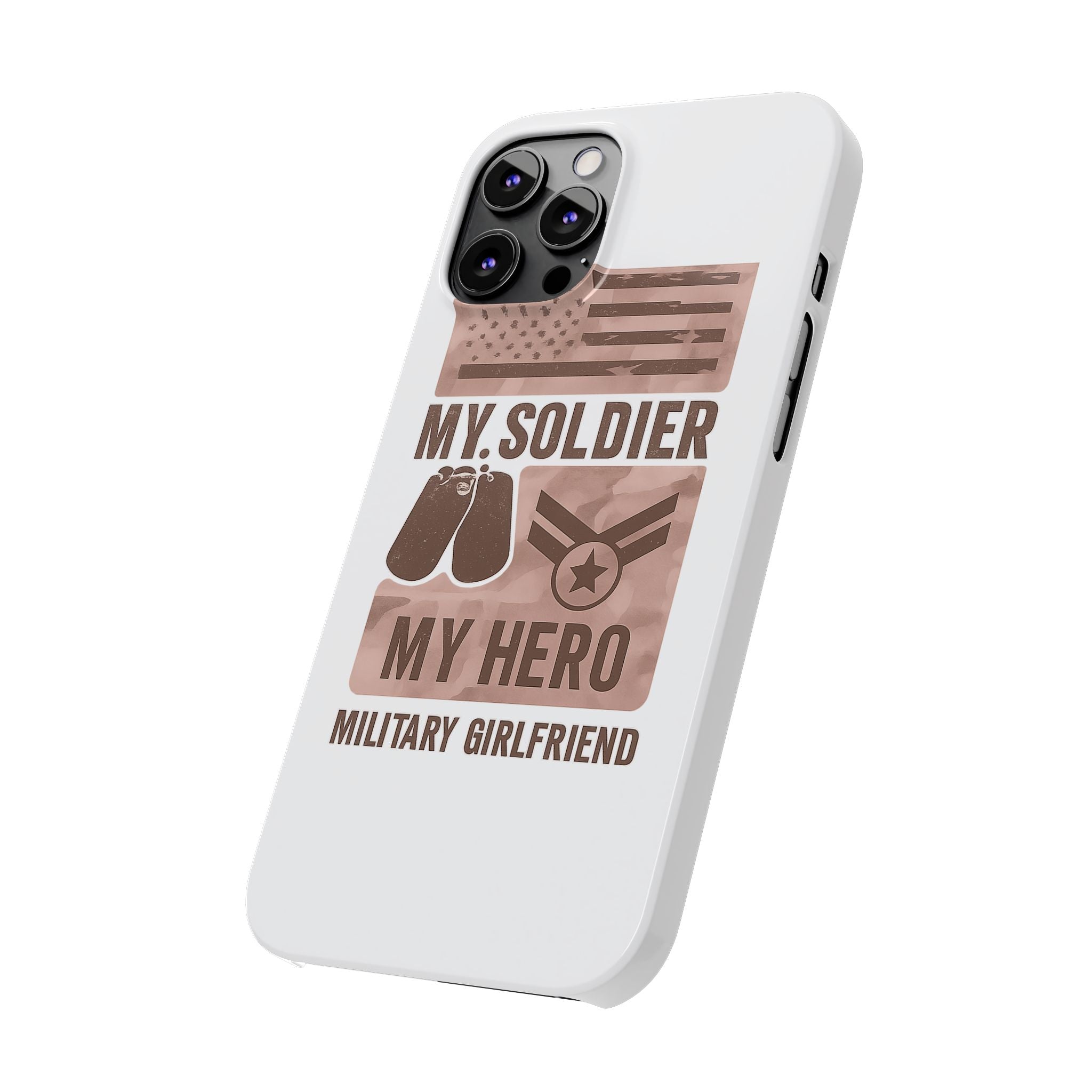 Military Girlfriend Phone Case Rose Gold Camouflage My Soldier My Hero Gift for Army Navy Air Force Girlfriend