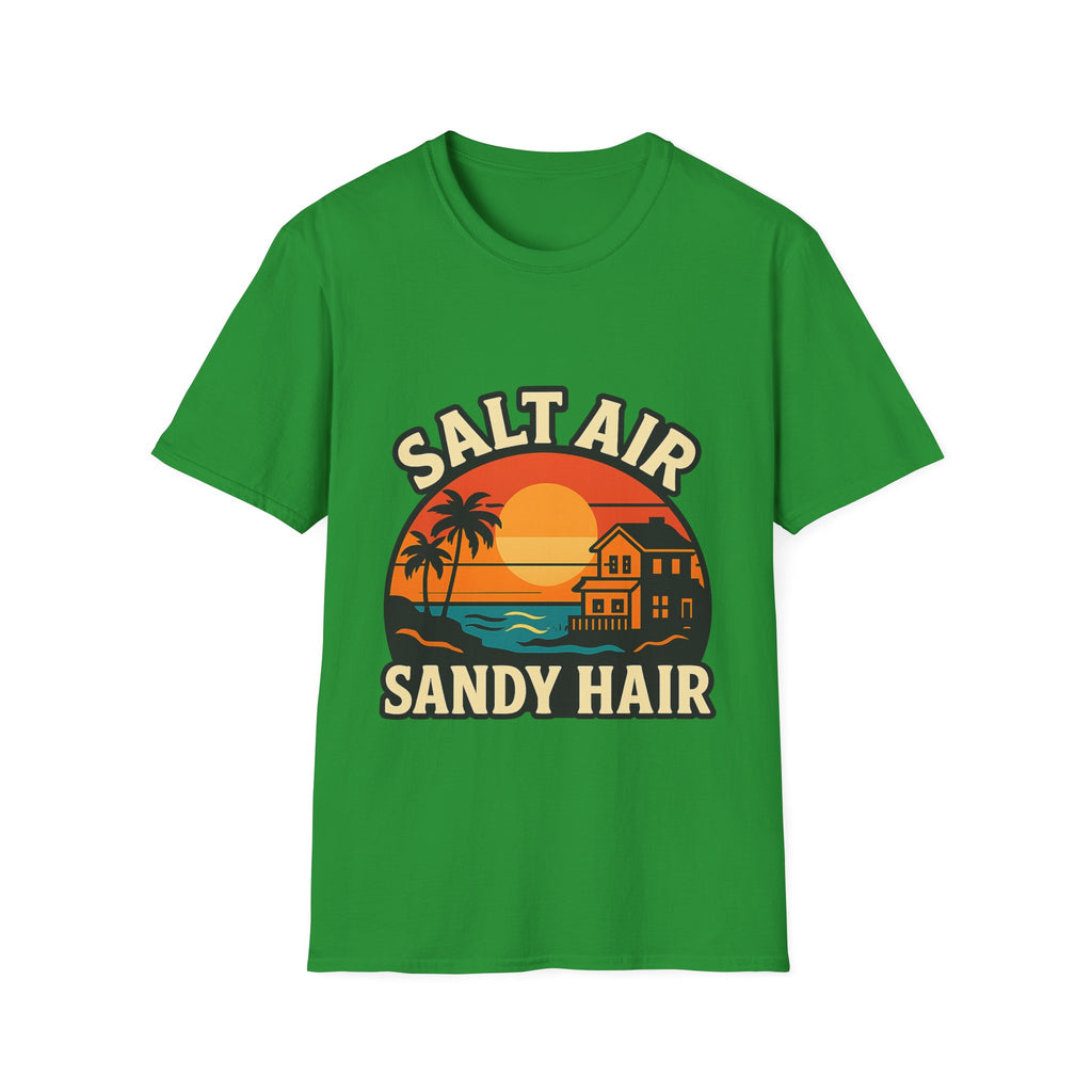 Beach Town Sunset Shirt, Coastal Living Tee, Salt Air Sandy Hair Beach Vacation Shirt, Ocean Vibes T-Shirt, Summer Travel Gift