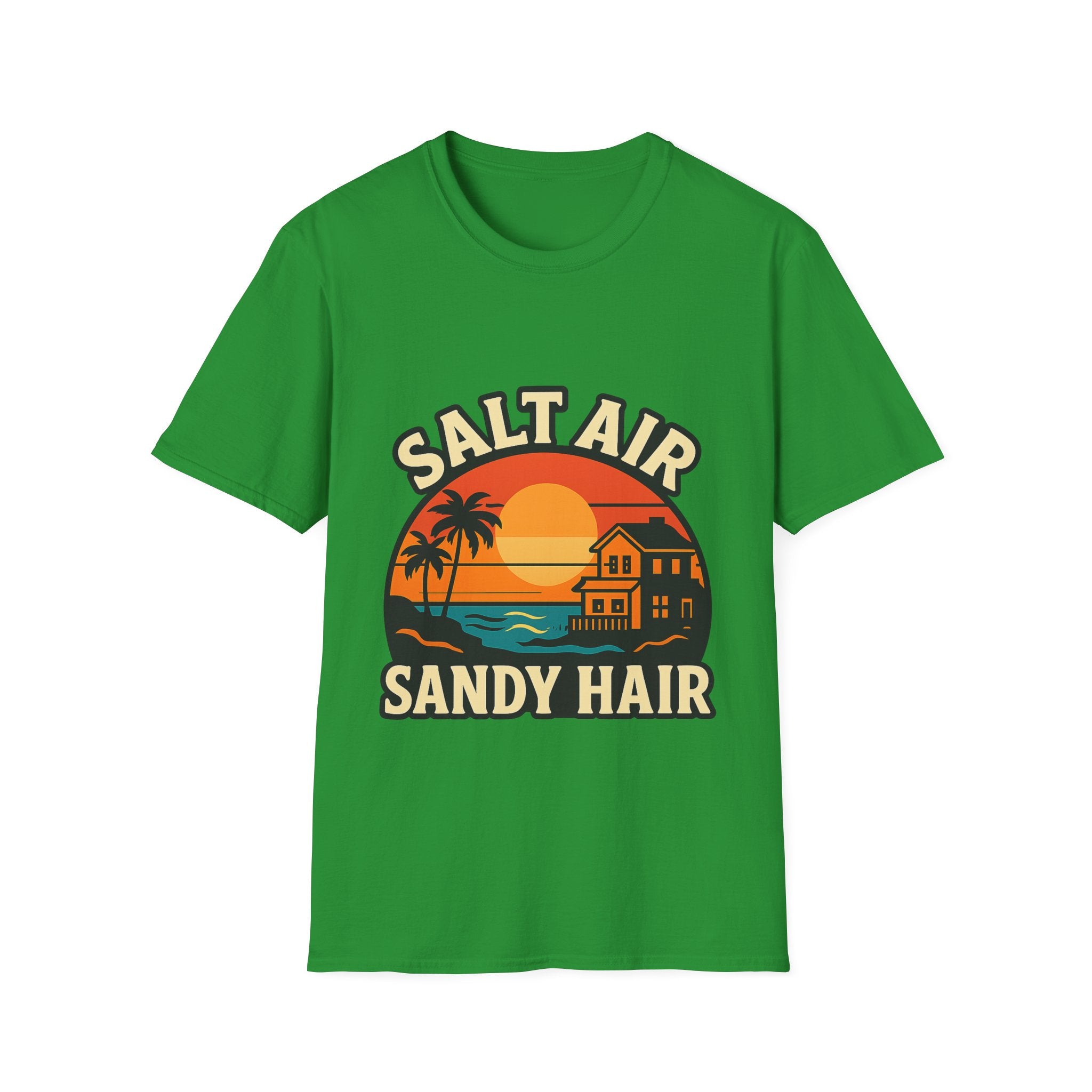 Beach Town Sunset Shirt, Coastal Living Tee, Salt Air Sandy Hair Beach Vacation Shirt, Ocean Vibes T-Shirt, Summer Travel Gift