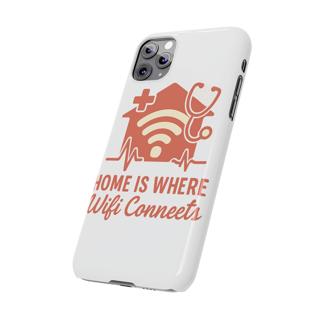 Home Is Where WiFi Connects Phone Case | Funny Tech Lover Gift | Minimalist House Phone Cover | Millennial Gen Z Humor Case