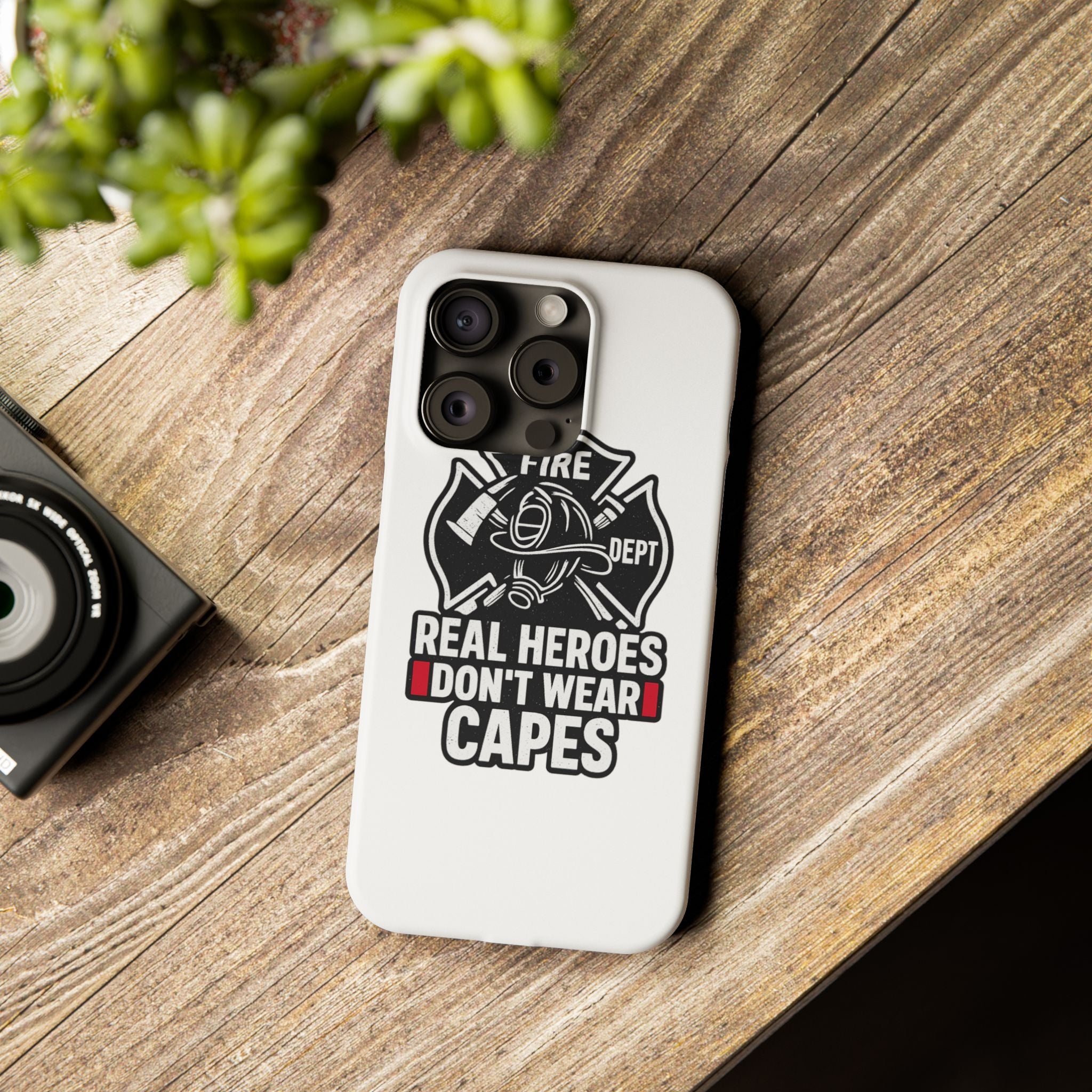 Firefighter Phone Case Real Heroes Don't Wear Capes Thin Red Line Gift for Firefighter Wife Husband Family Fire Dept Appreciation