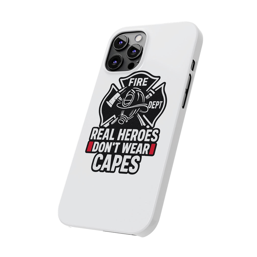 Firefighter Phone Case Real Heroes Don't Wear Capes Thin Red Line Gift for Firefighter Wife Husband Family Fire Dept Appreciation