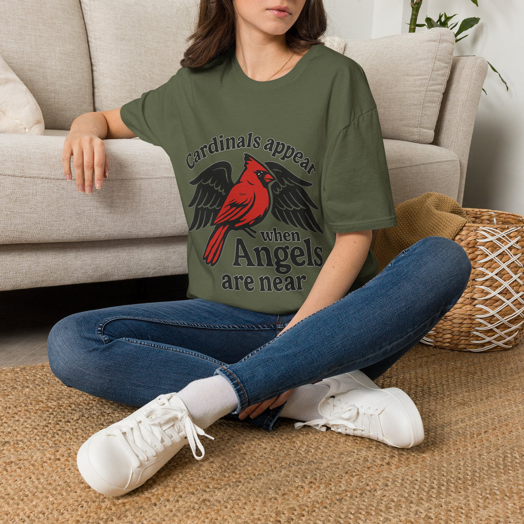 Cardinals Appear When Angels Are Near Shirt Memorial Tshirt Loss of Loved One Remembrance Gift Sympathy Bereavement Grief Comfort