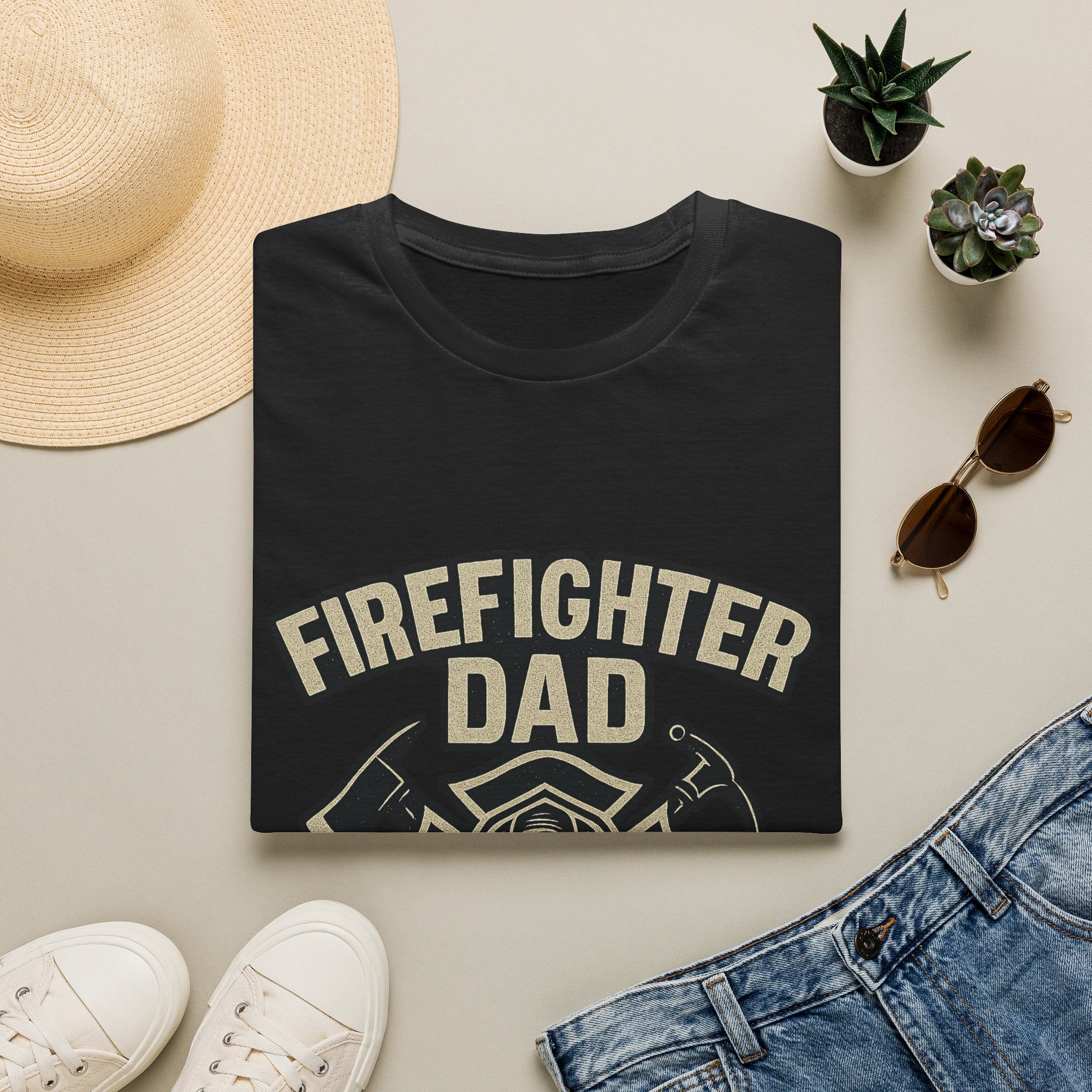 Firefighter Dad My Hero Forever Shirt Father's Day Gift Vintage Fireman Maltese Cross Thin Red Line Tee Dad Appreciation Gift