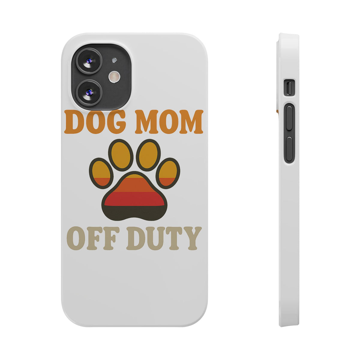 Dog Mom Off Duty Phone Case Retro 70s Vintage Dog Lover Gift Paw Print iPhone Samsung Galaxy Case Funny Pet Owner Gift