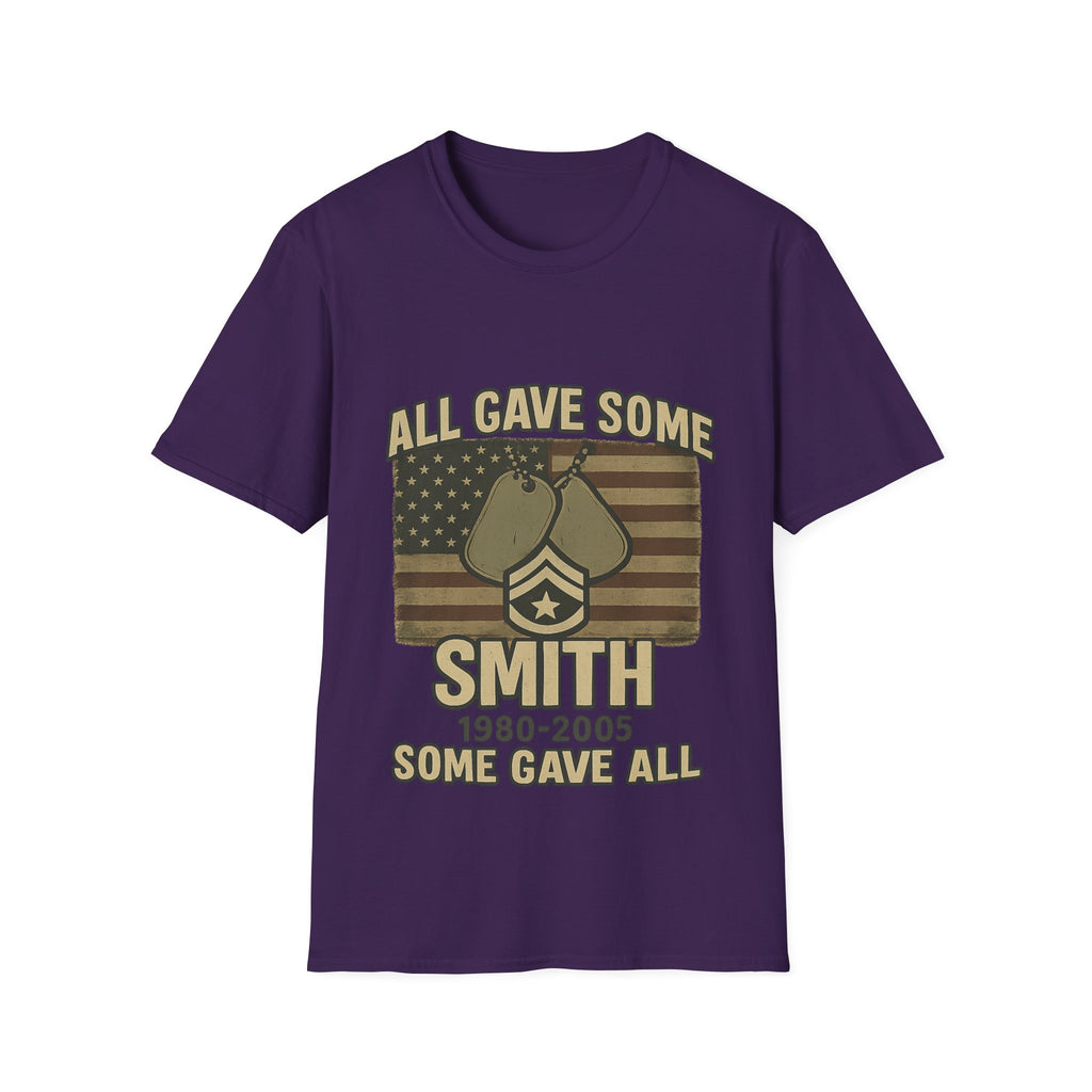 Custom Veteran Shirt | All Gave Some Some Gave All | Personalized Veterans Day Gift | Military Family Pride Tshirt with Name & Dates