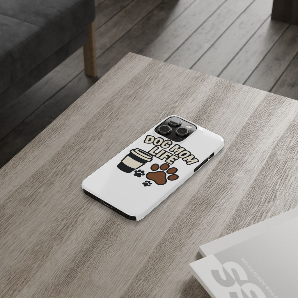 Dog Mom Life Phone Case, Coffee & Paws Illustrated Design, Gift for Dog Lover, Pet Parent Phone Case, Dog Owner Gift