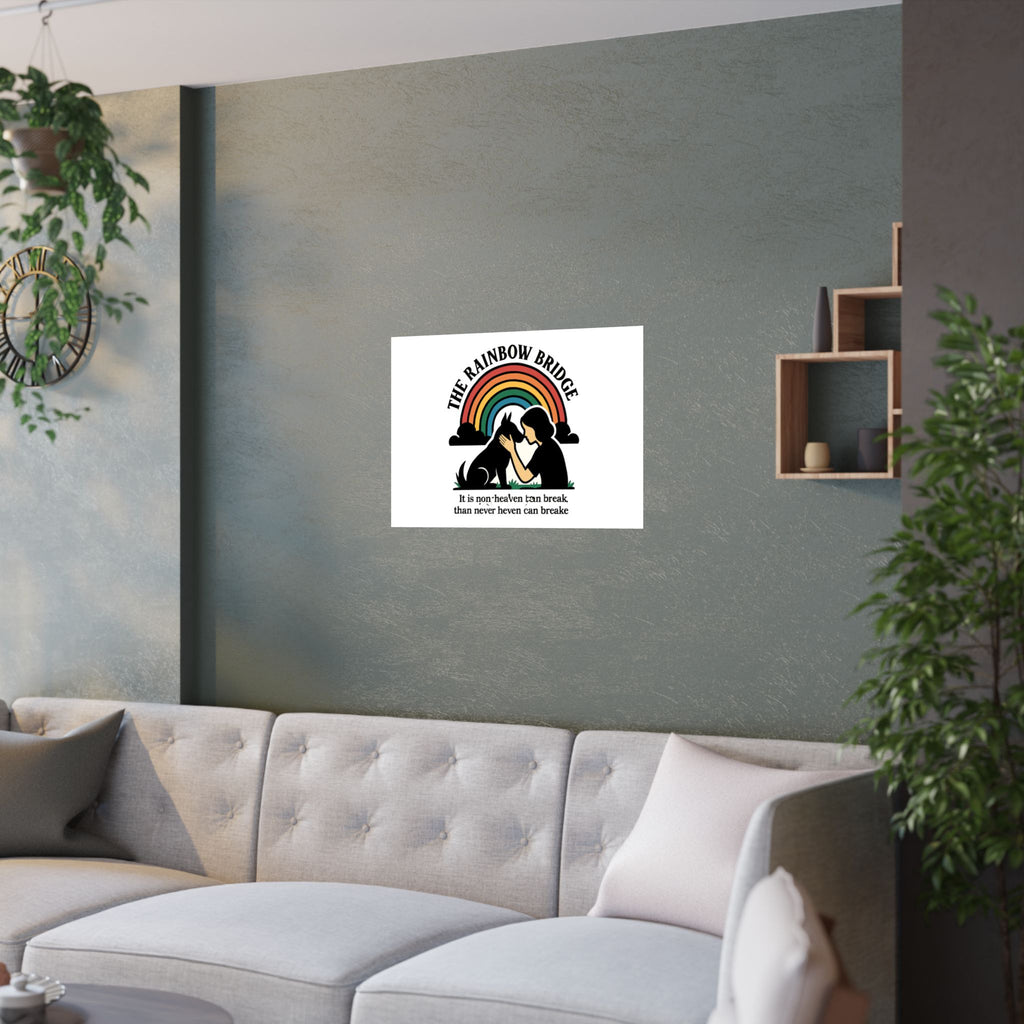 Rainbow Bridge Pet Memorial Print, Pet Loss Sympathy Gift, Dog Cat Memorial Wall Art, Pet Remembrance Poem, Grieving Pet Owner Gift