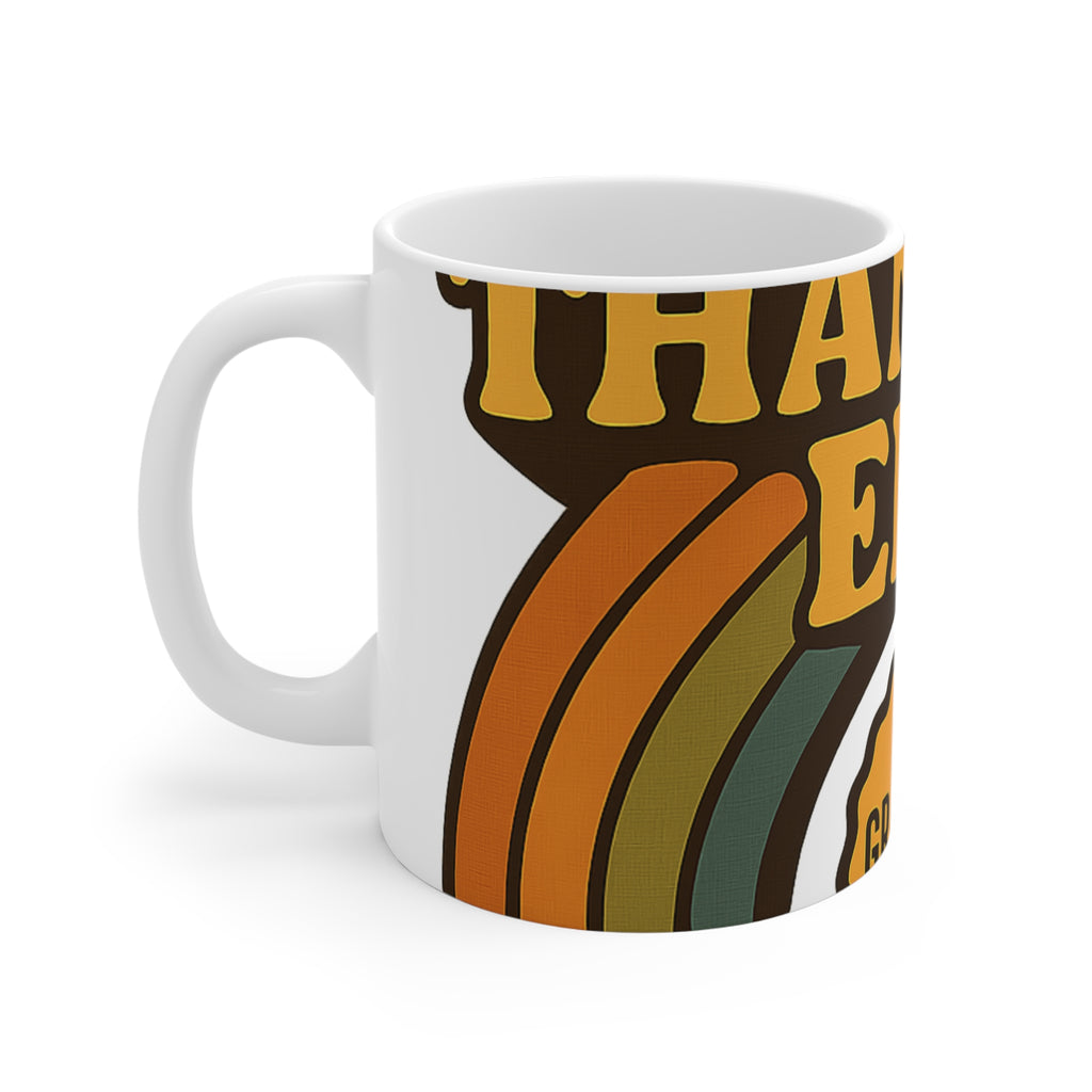 In My Thankful Era Mug Retro Rainbow Coffee Mug Gratitude Gift Aesthetic 70s Groovy Thankful Mug Positive Vibes Self Care Gift
