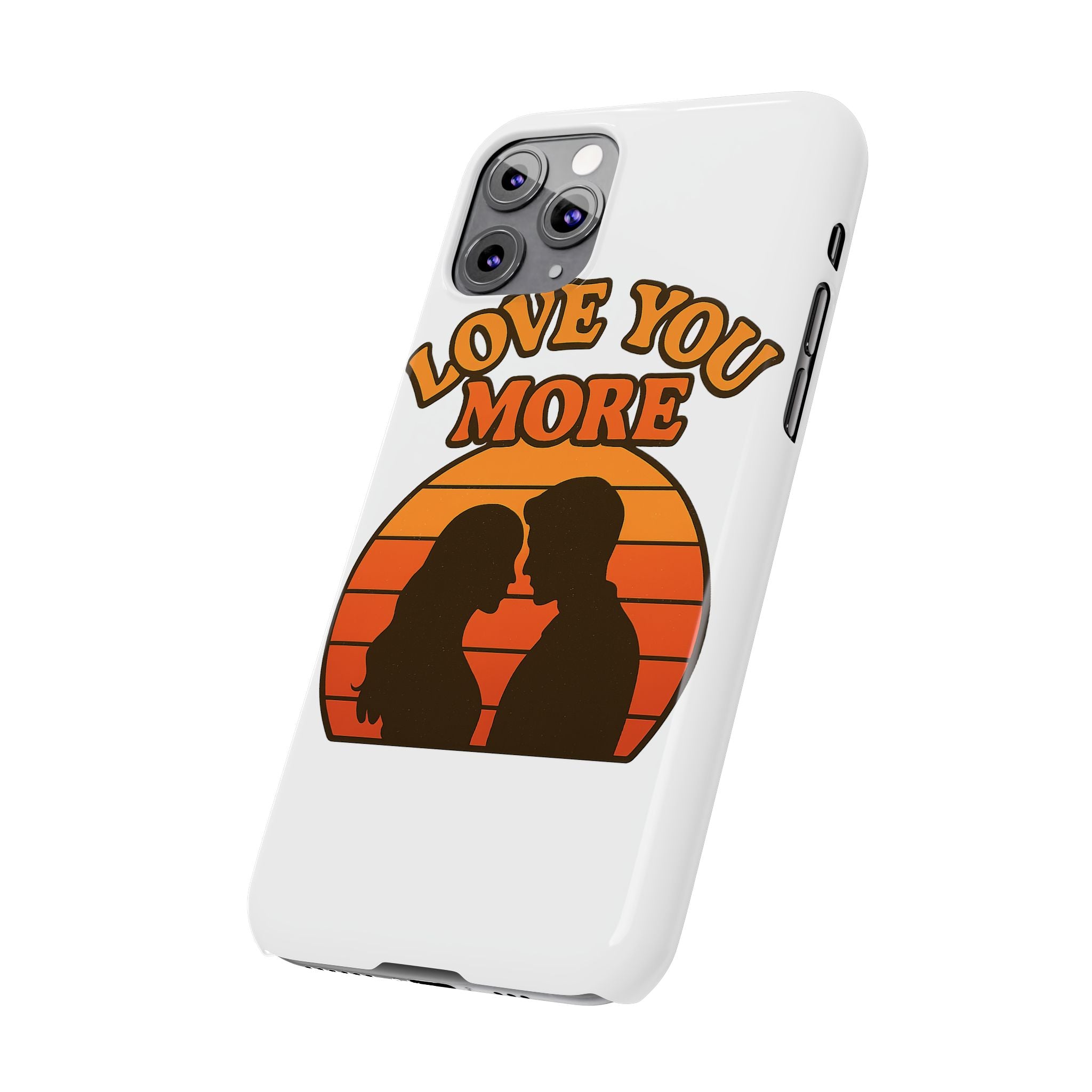 Love You More Phone Case Retro Sunset 70s Vintage Romantic Groovy Aesthetic Cute Couple Gift for Girlfriend Wife Anniversary