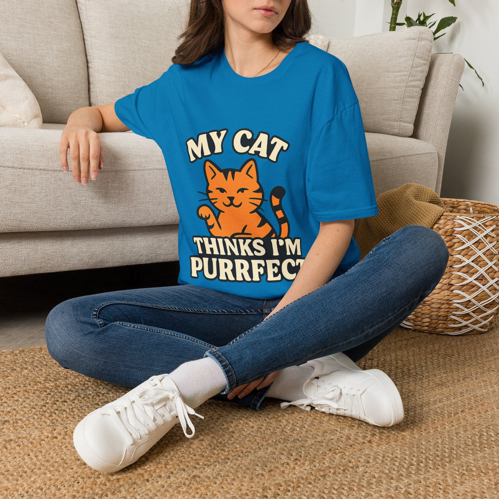 Cat Lover Shirt, My Cat Thinks I'm Purrfect T-Shirt, Funny Cat Owner Gift, Cat Mom Tee, Cat Dad Shirt, Crazy Cat Lady