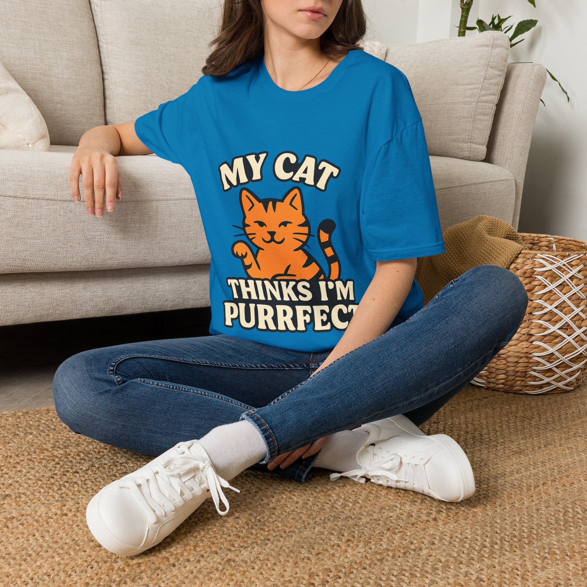 Cat Lover Shirt, My Cat Thinks I'm Purrfect T-Shirt, Funny Cat Owner Gift, Cat Mom Tee, Cat Dad Shirt, Crazy Cat Lady
