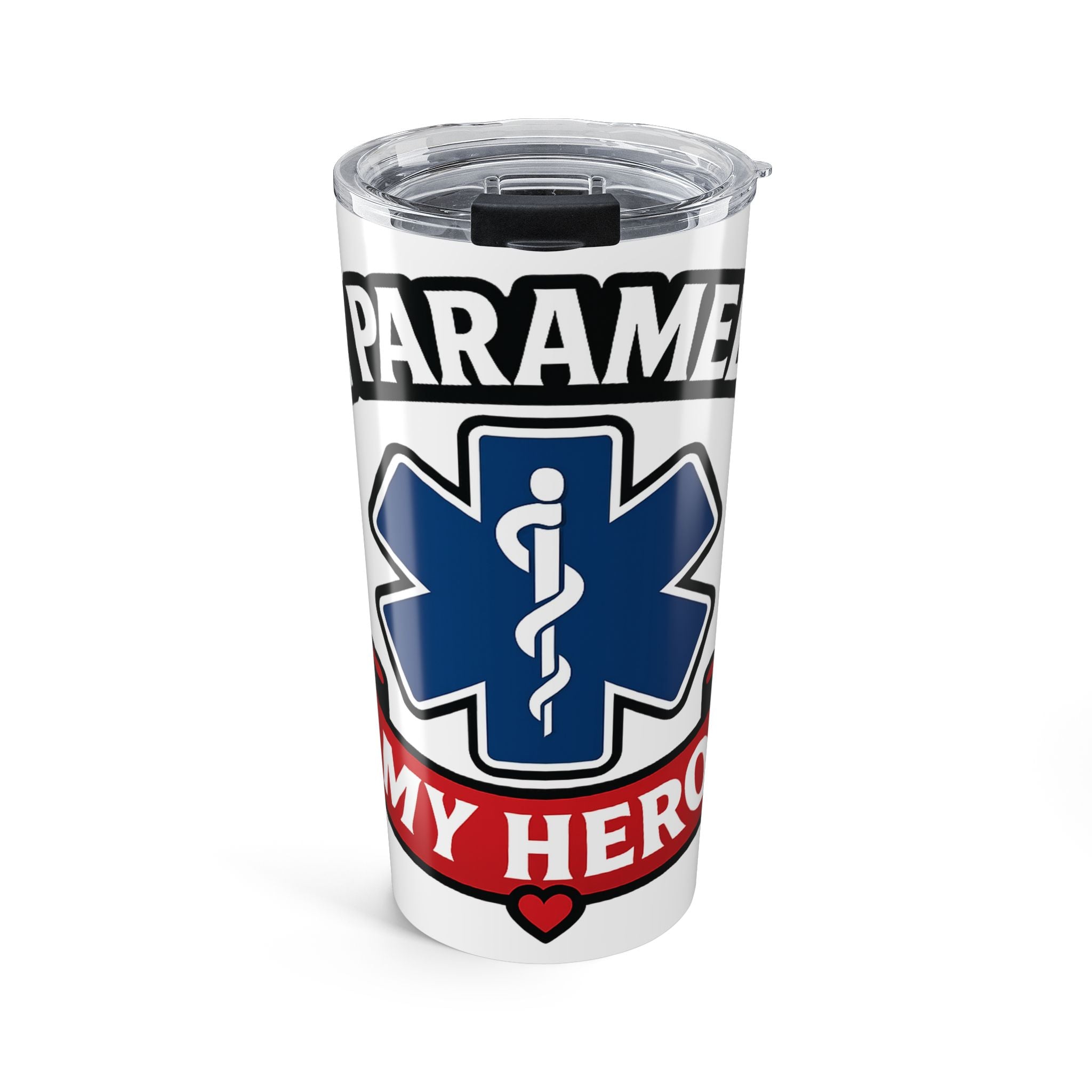 Paramedic Wife Tumbler Gift, My Paramedic My Hero Insulated Cup, EMS Girlfriend Boyfriend Gift, Star of Life Appreciation Tumbler