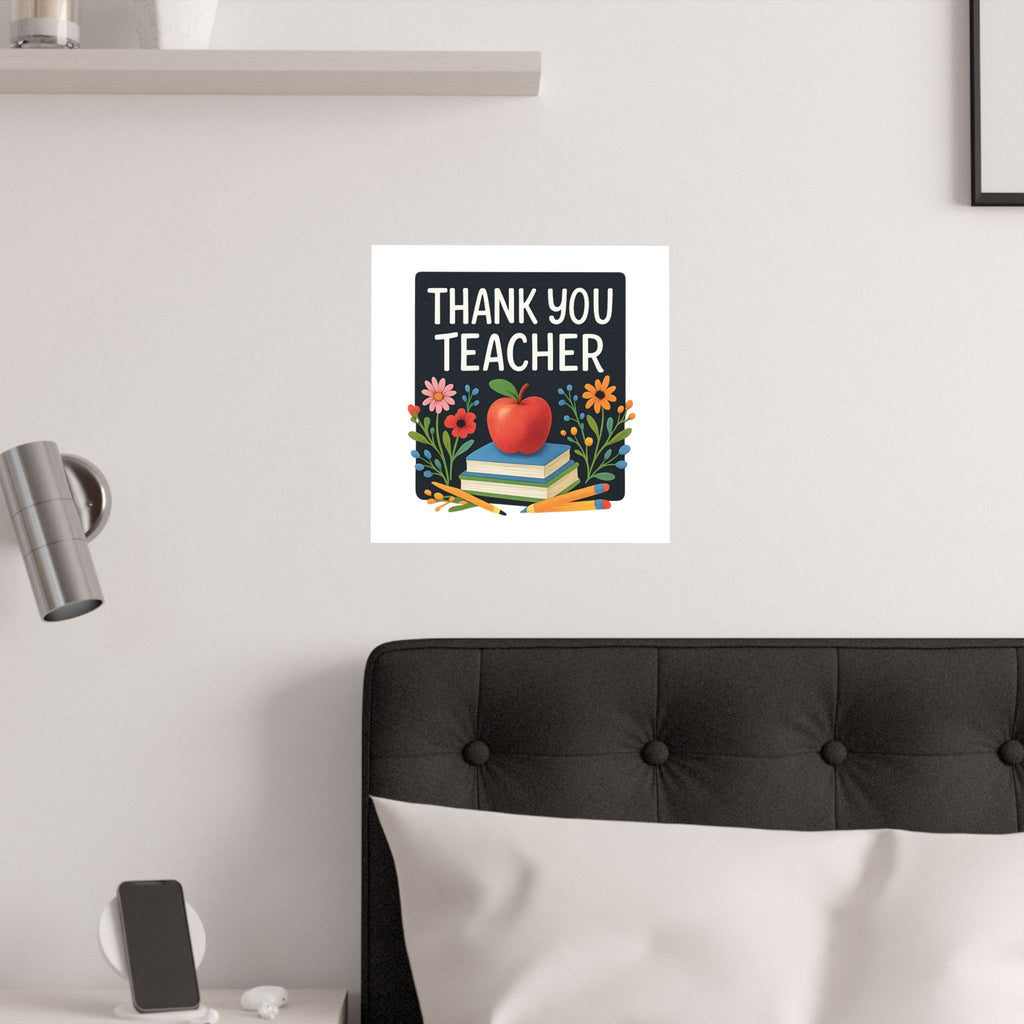 Thank You Teacher Gift Watercolor Wildflower Poster, Classroom Decor, End of School Year Gift, Teacher Appreciation Print