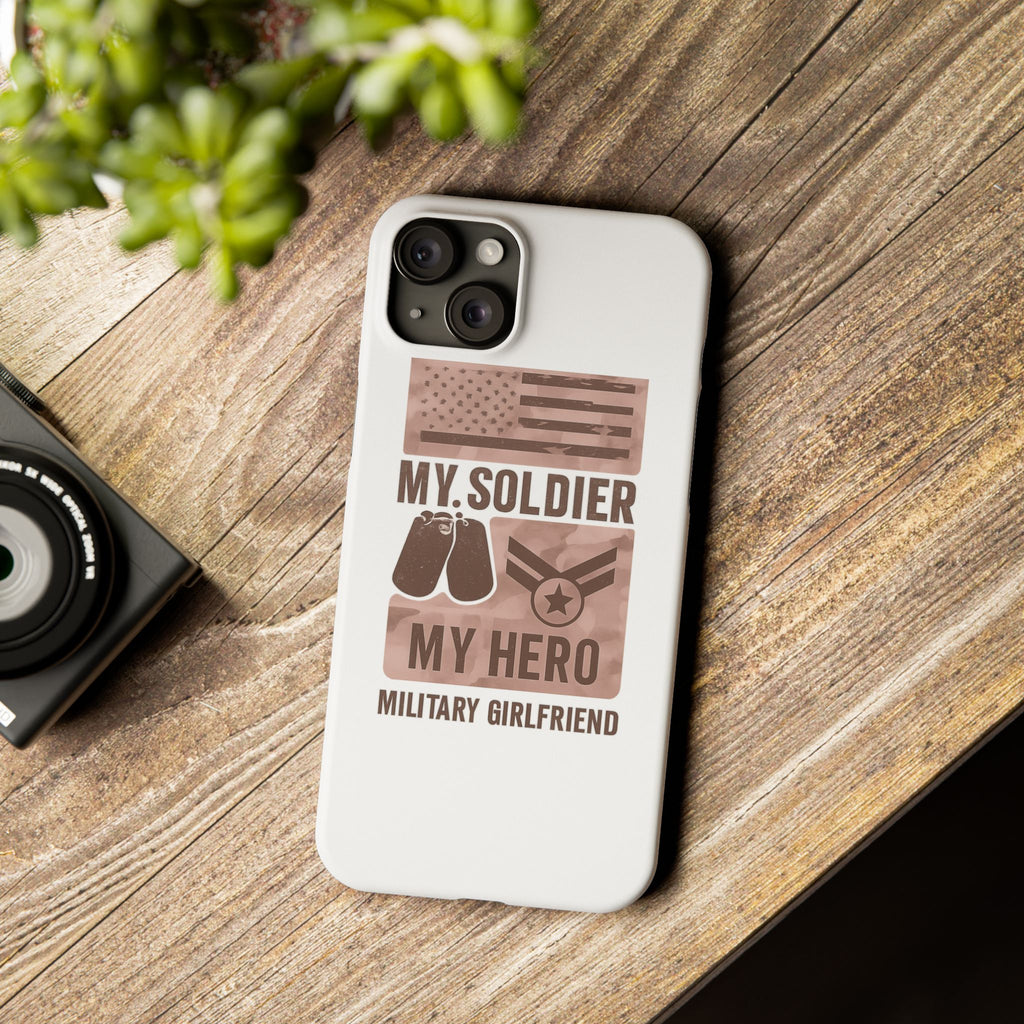Military Girlfriend Phone Case Rose Gold Camouflage My Soldier My Hero Gift for Army Navy Air Force Girlfriend