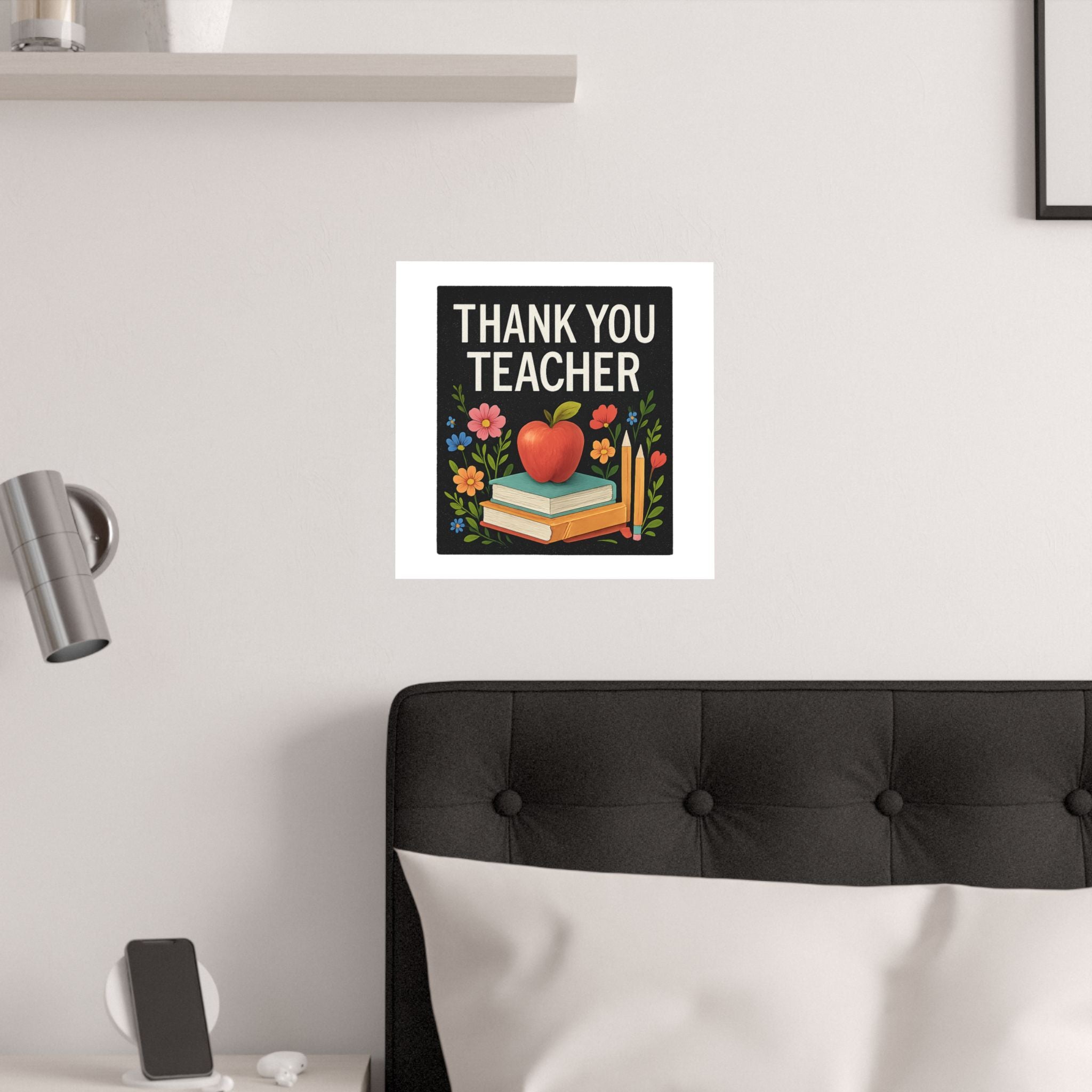 Thank You Teacher Gift Poster, Wildflower Watercolor Classroom Decor, Teacher Appreciation Wall Art, End of Year Gift