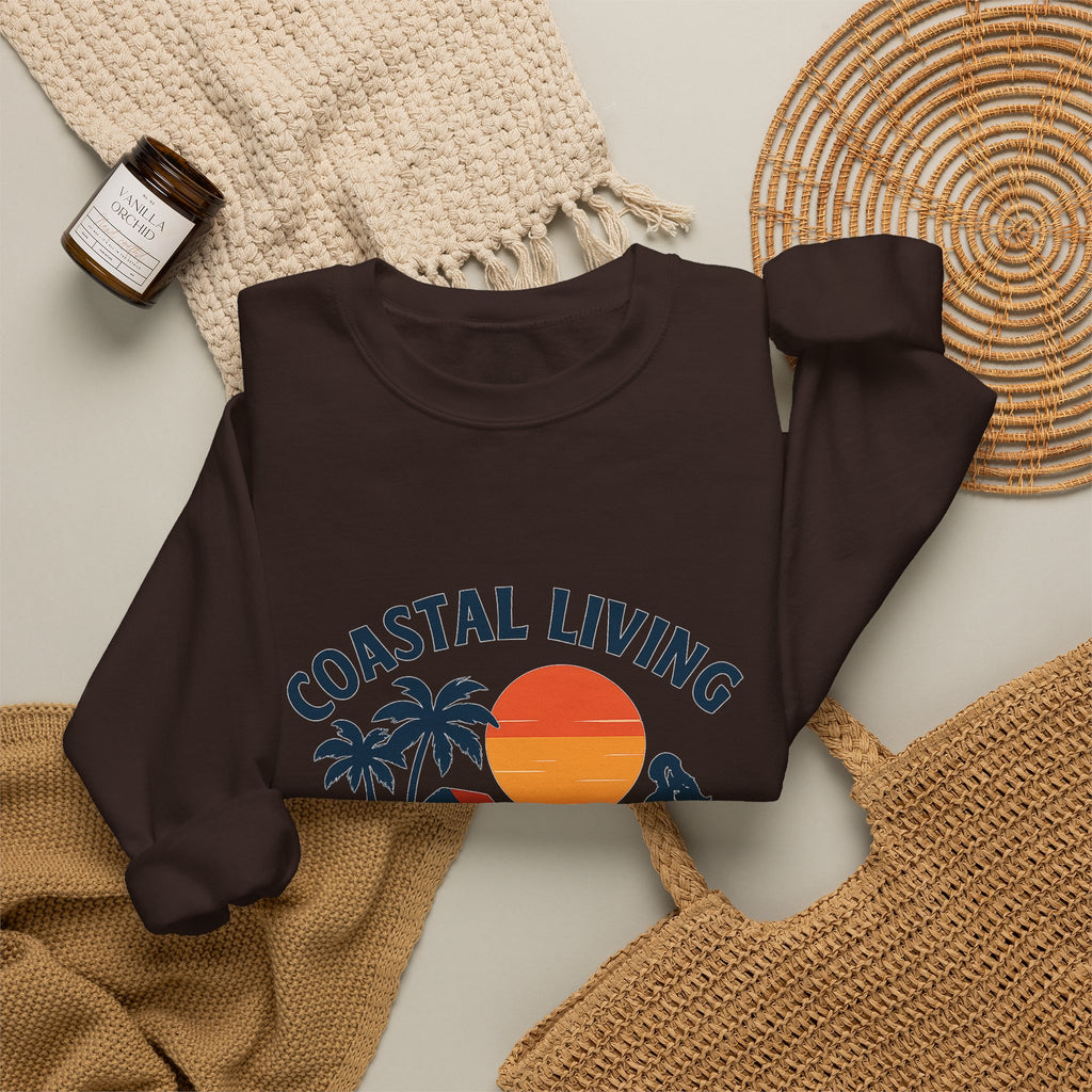 Beach Town Sunset Sweatshirt Coastal Living Salt Air Sun-Kissed Hair Ocean Vibes Vacation Gift Nautical Crewneck Surfer Beach Lover