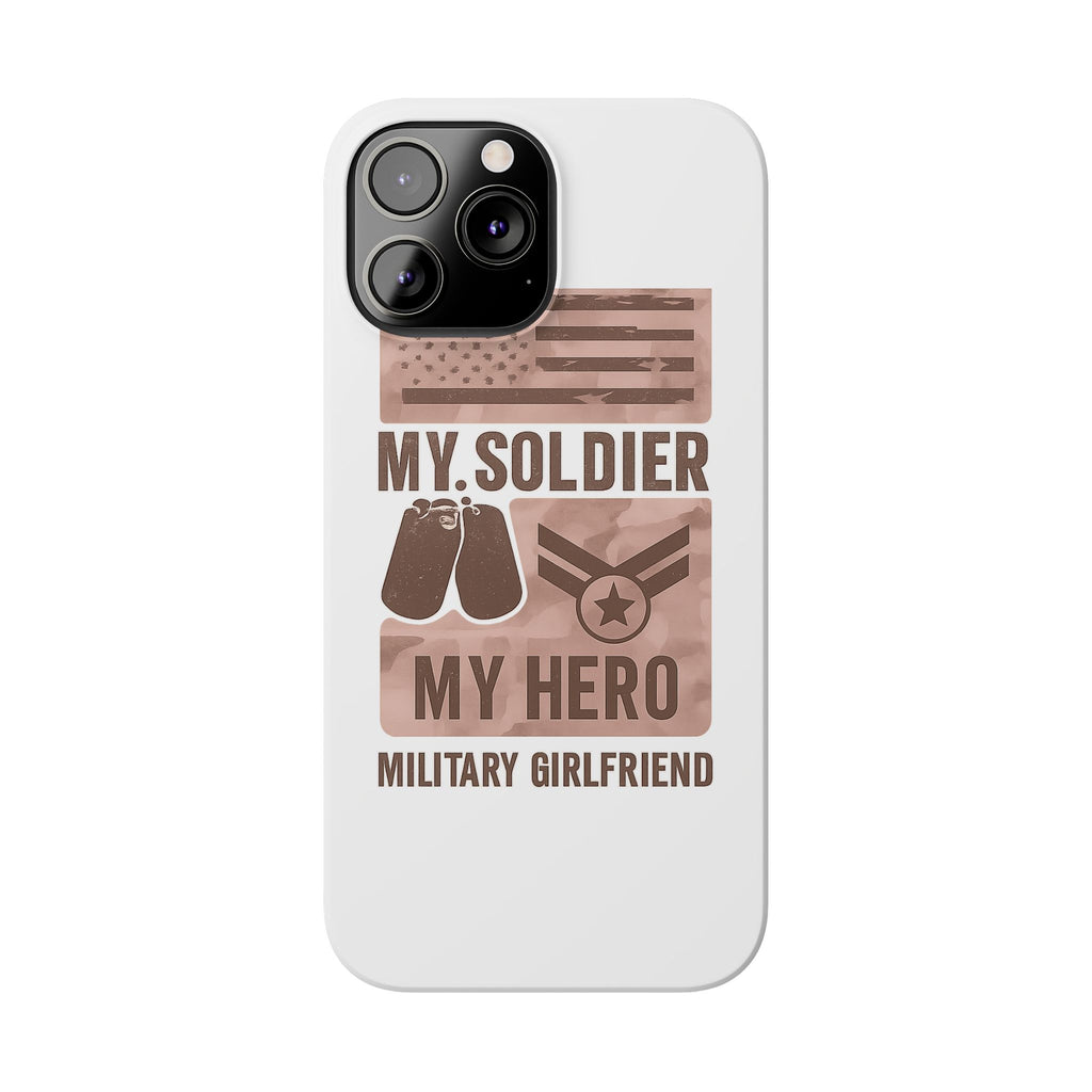 Military Girlfriend Phone Case Rose Gold Camouflage My Soldier My Hero Gift for Army Navy Air Force Girlfriend