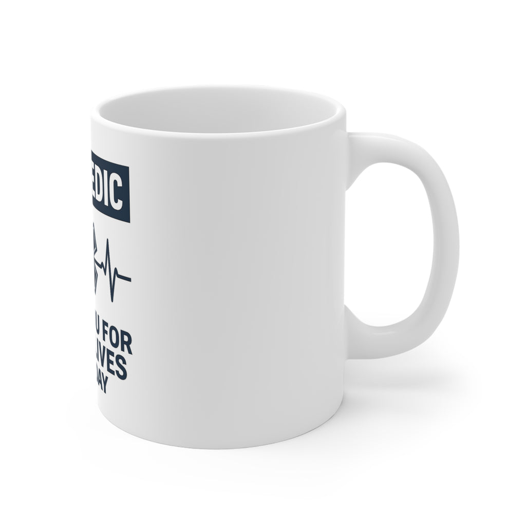 Paramedic Mug Thank You For Saving Lives Every Day Gift EMS Appreciation Coffee Cup Star of Life EMT First Responder
