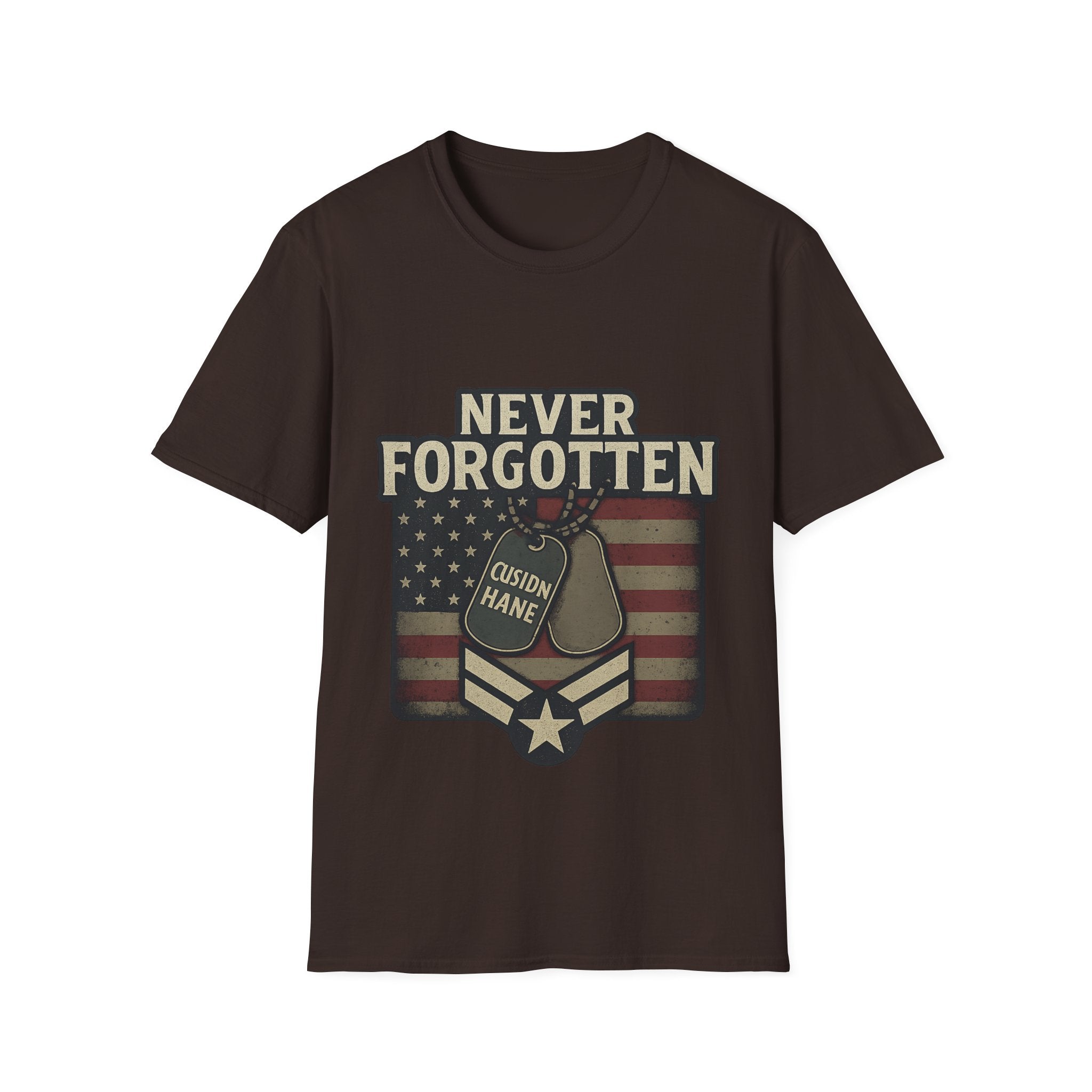 Never Forgotten Veteran Memorial Shirt Custom Name Military Tribute Tee Gold Star Family Gift Personalized Remembrance Tshirt