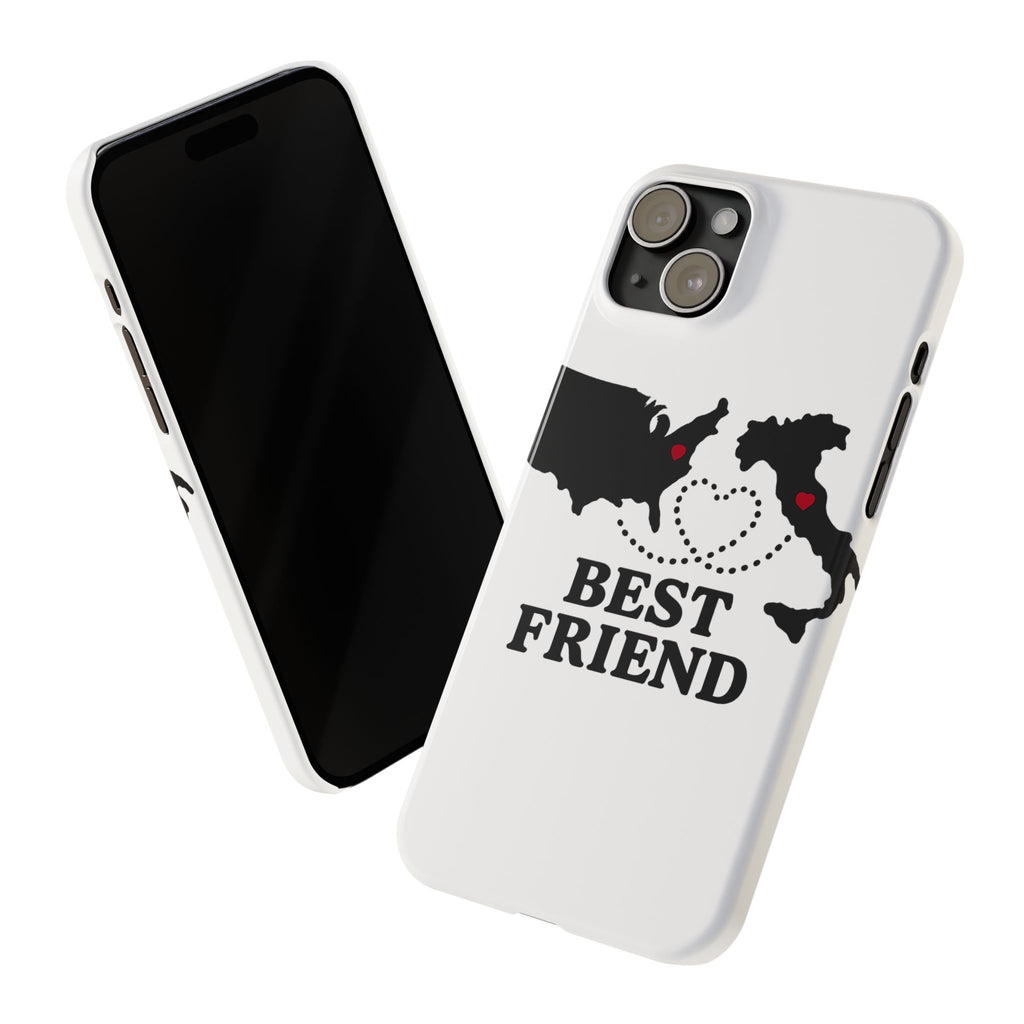 Long Distance Friendship Phone Case Personalized Coordinates Gift Best Friend Custom Location Map Heart Connection BFF