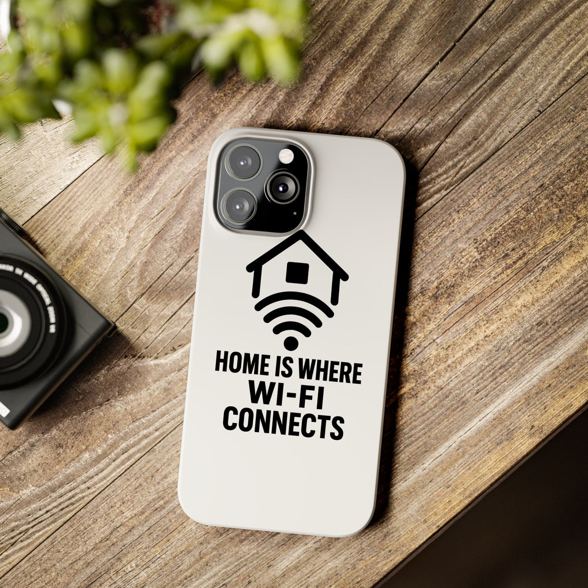 Home Is Where WiFi Connects Phone Case Funny Millennial Gift Tech Lover Housewarming Present Modern Minimalist Humor Gift