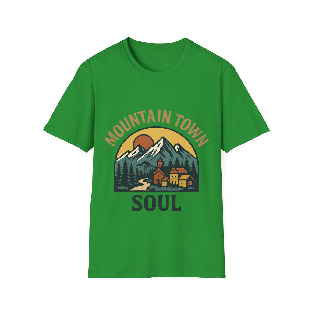 Mountain Town Soul Vintage Hiking Tee Raised on Mountain Air Shirt Wilderness Outdoor Adventure Gift Alpine Heritage Retro Tshirt