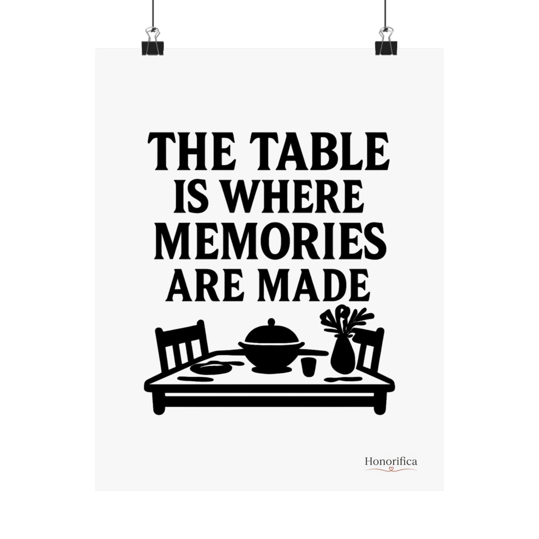 The Table Is Where Memories Are Made Kitchen Poster, Dining Room Wall Art, Family Meal Print, Mother's Day Gift for Mom