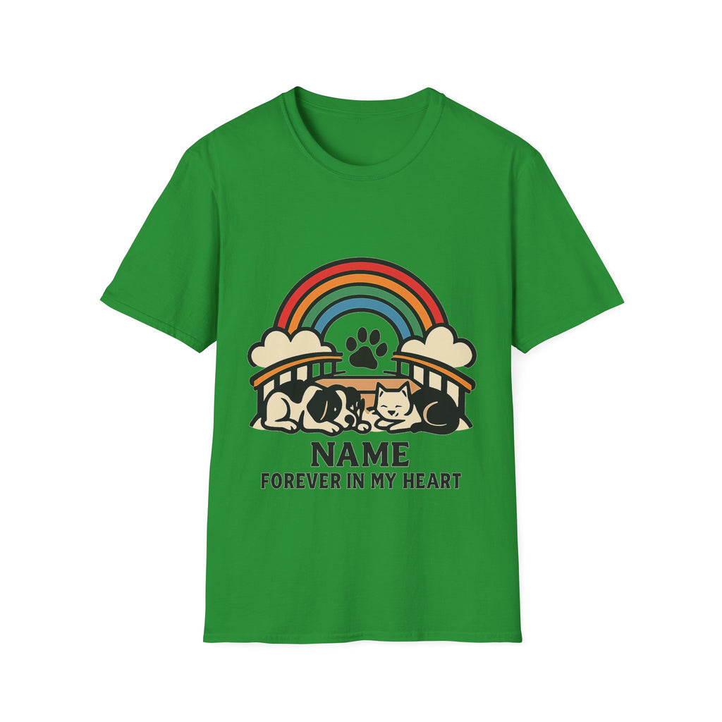Rainbow Bridge Pet Memorial Shirt, Personalized Dog Cat Loss Gift, Custom Pet Remembrance Tee, Pet Memorial Sympathy Gift