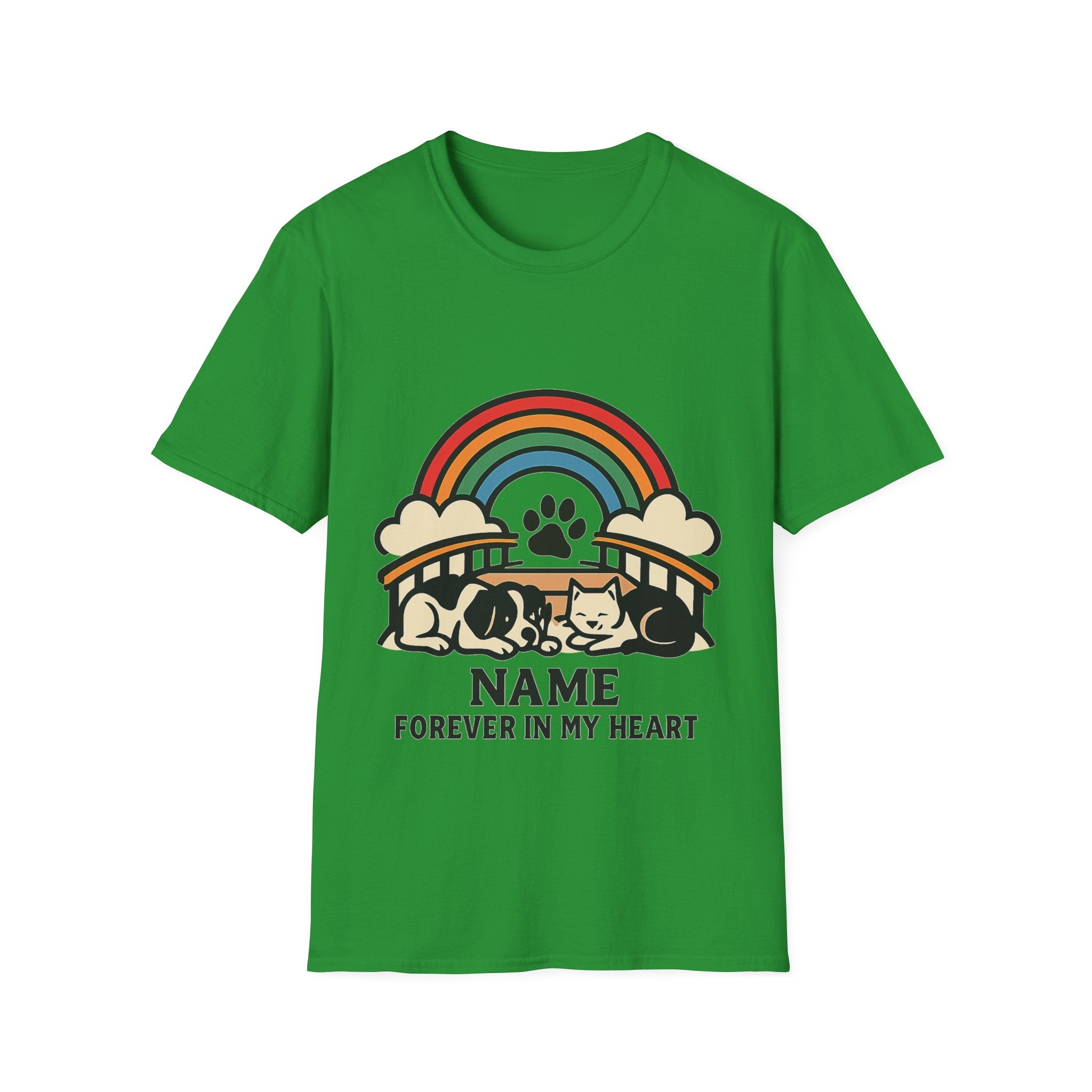 Rainbow Bridge Pet Memorial Shirt, Personalized Dog Cat Loss Gift, Custom Pet Remembrance Tee, Pet Memorial Sympathy Gift