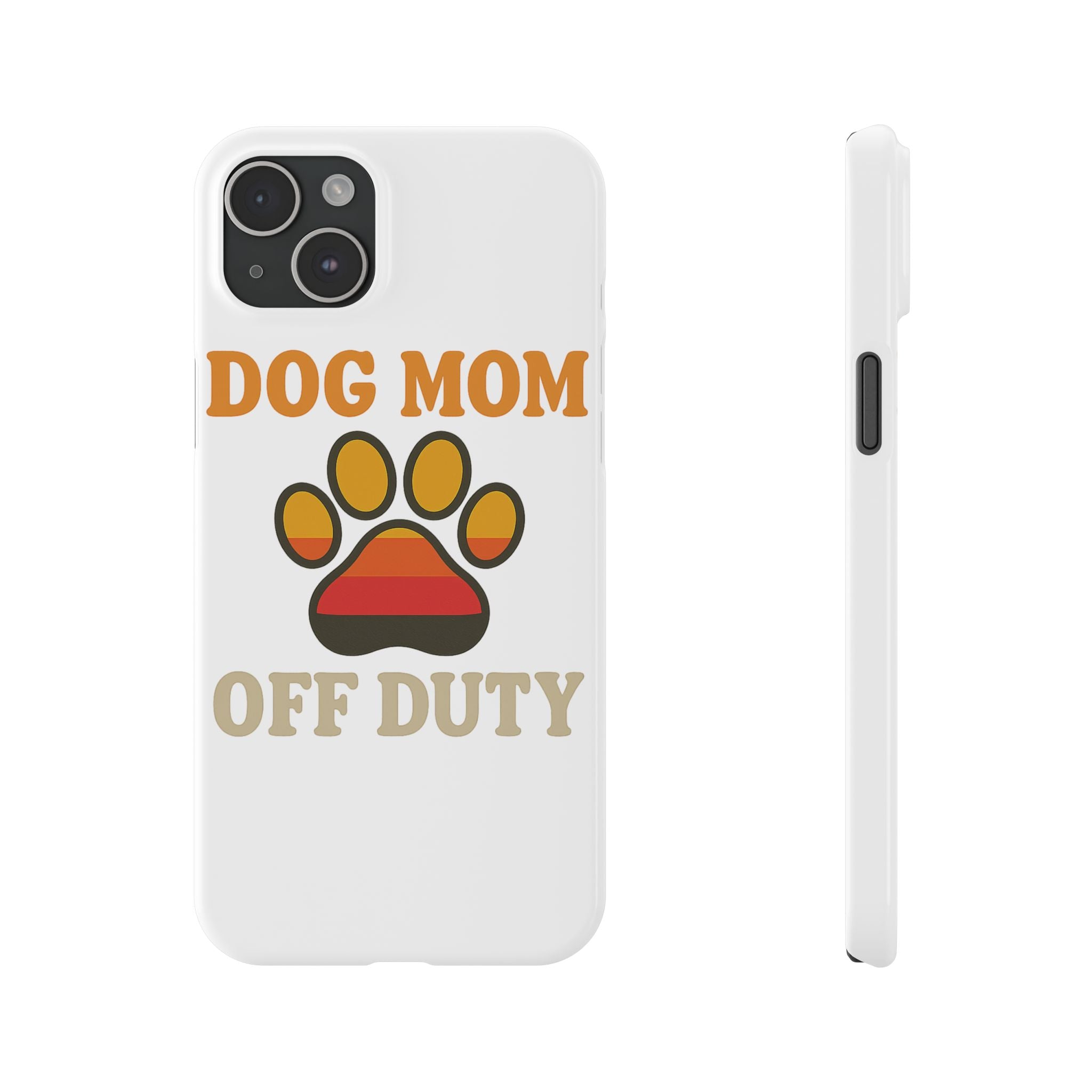 Dog Mom Off Duty Phone Case Retro 70s Vintage Dog Lover Gift Paw Print iPhone Samsung Galaxy Case Funny Pet Owner Gift