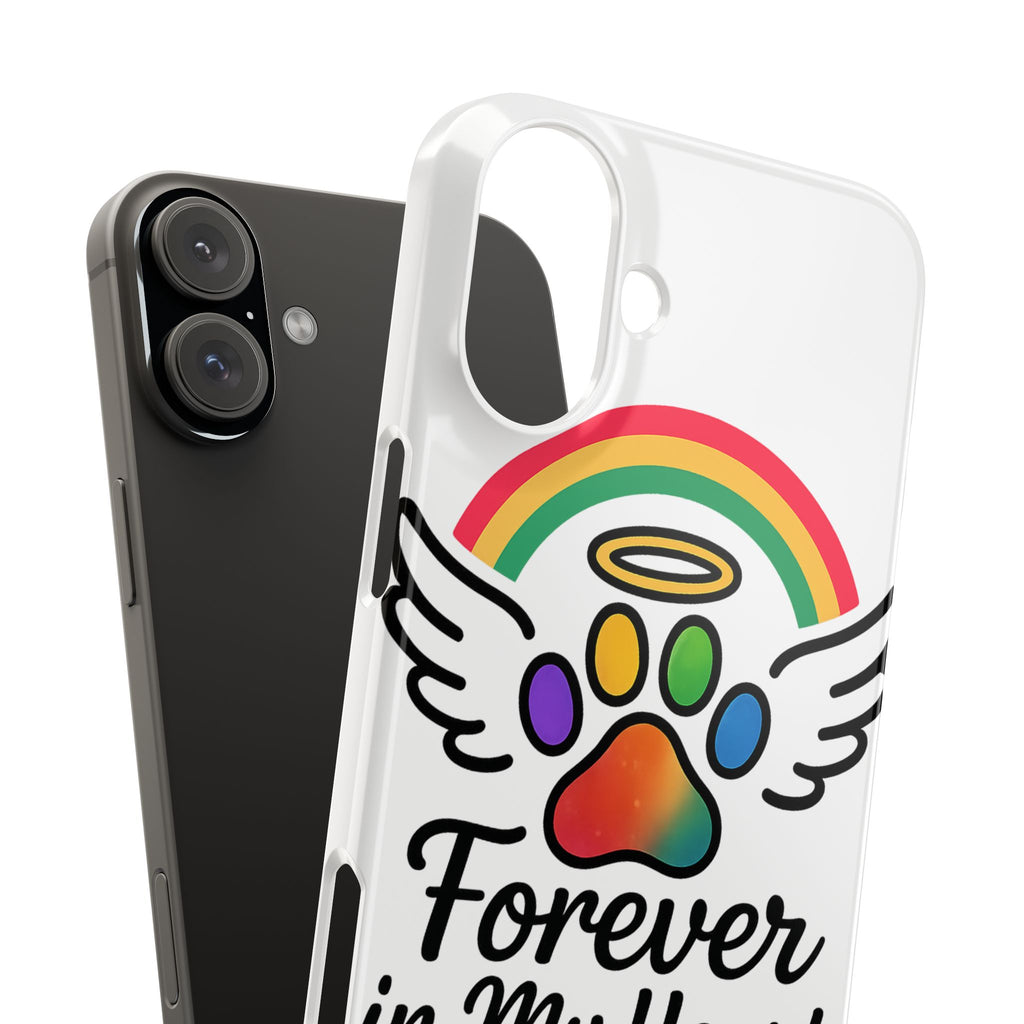 Rainbow Bridge Pet Memorial Phone Case Forever in My Heart Dog Cat Loss Sympathy Gift Remembrance Watercolor Paw Print Angel Pet