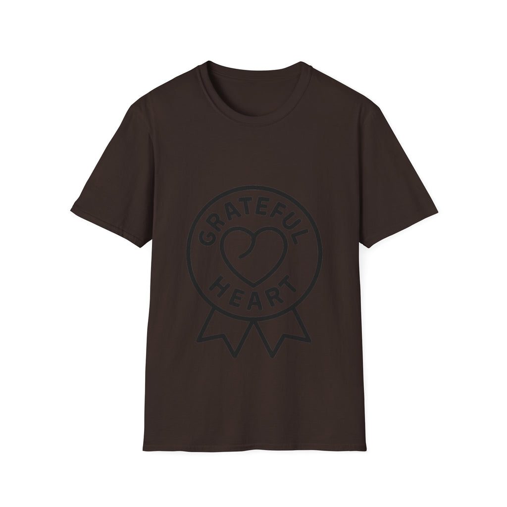 Grateful Heart T-Shirt, Minimalist Line Art Gratitude Shirt, Wellness Tee, Mindfulness Gift, Positive Affirmation Clothing