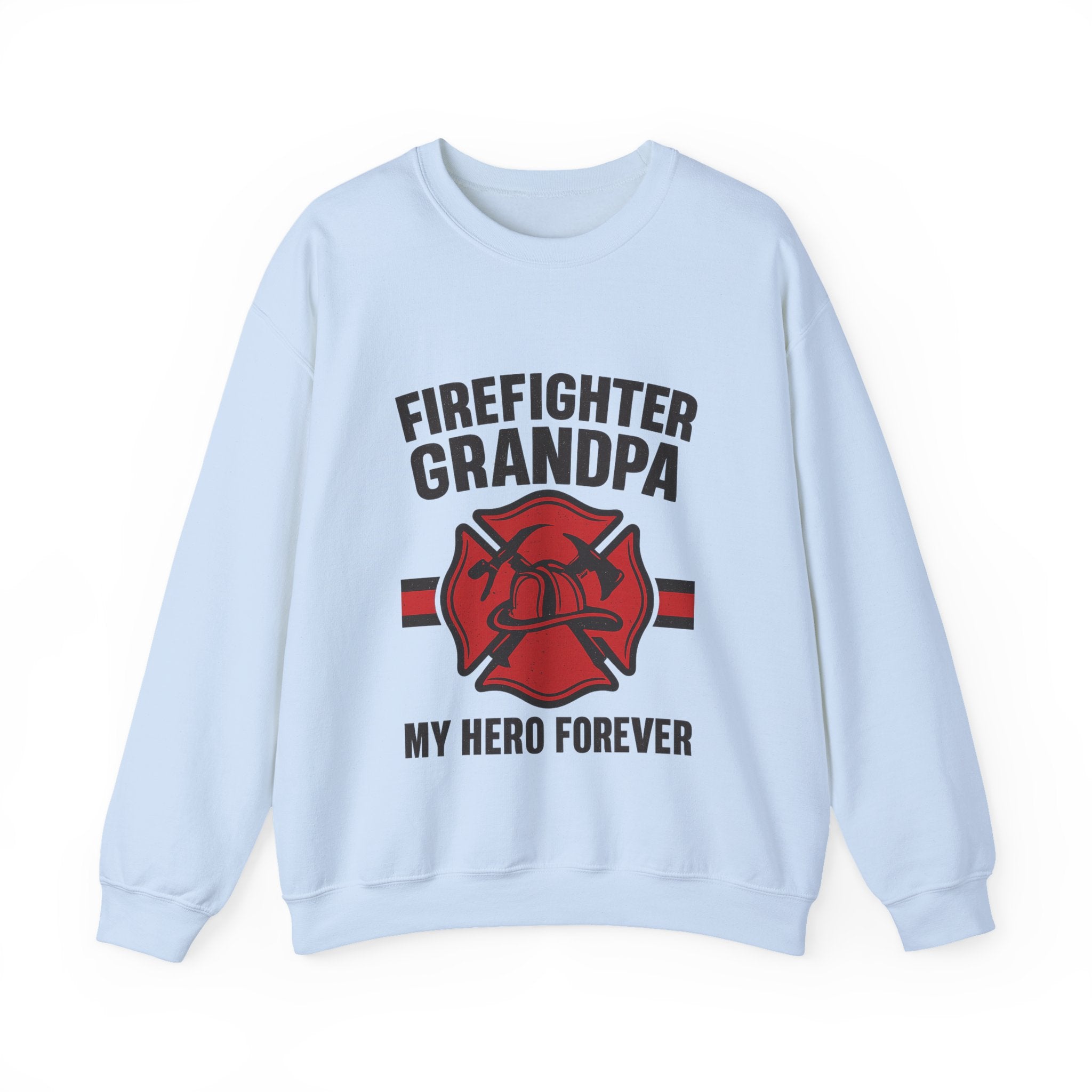 Firefighter Grandpa Sweatshirt My Hero Forever Gift Vintage Fire Station Badge Grandparents Day Fireman Grandfather Shirt