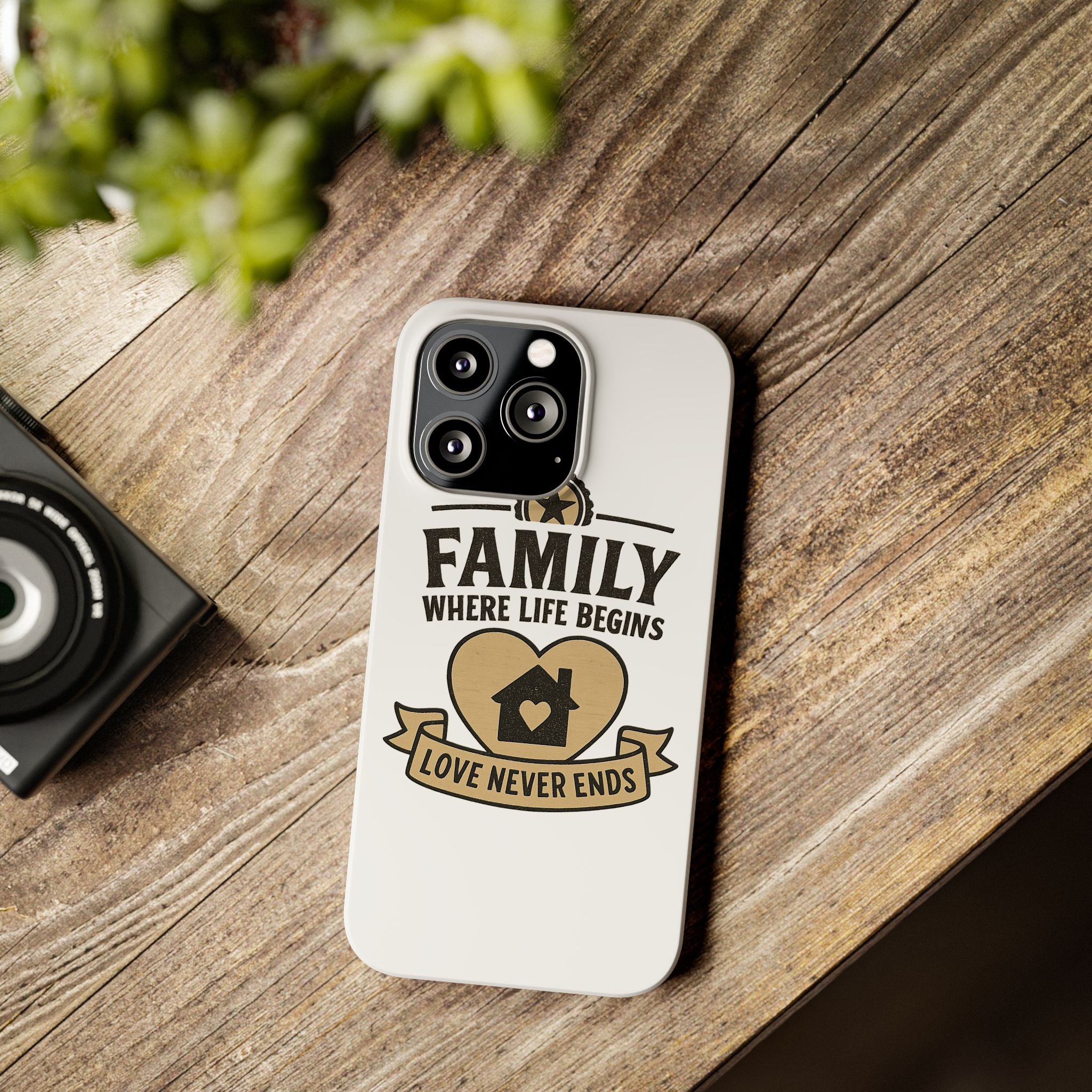 Family Where Life Begins Love Never Ends Phone Case, Rustic Farmhouse Gift for Mom Grandma, Mother's Day Gift, Heart Home Decor