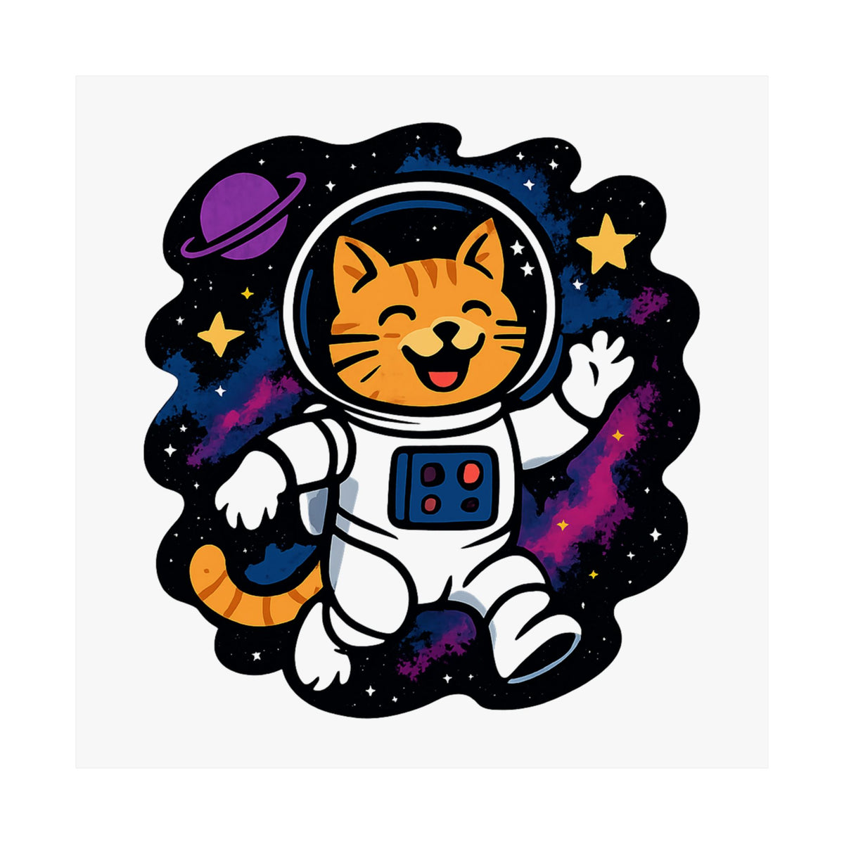 Cat Astronaut Galaxy Poster, Space Cat Wall Art, Funny Cat Lover Gift, Nebula Cat Print, Whimsical Space Room Decor, Quirky Wall Art