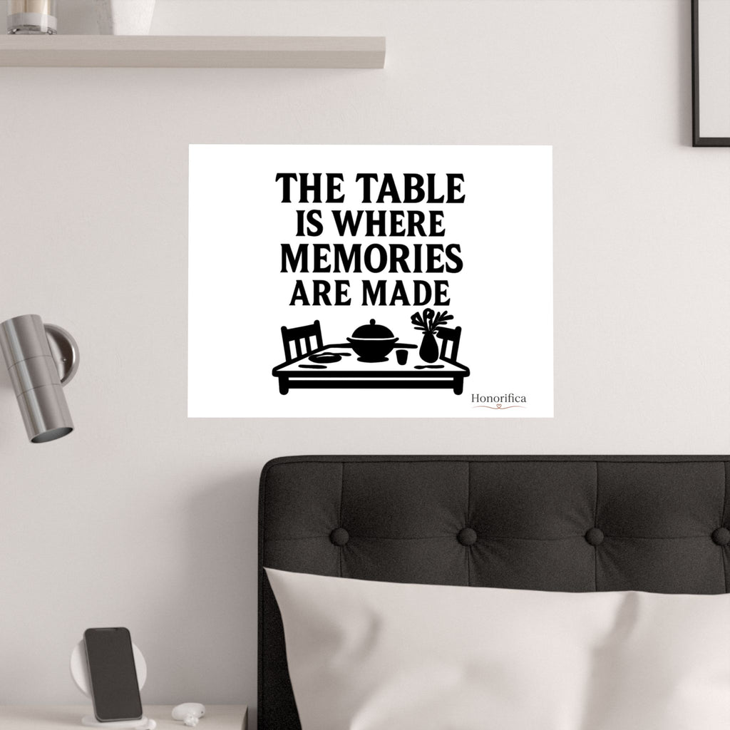 The Table Is Where Memories Are Made Kitchen Poster, Dining Room Wall Art, Family Meal Print, Mother's Day Gift for Mom