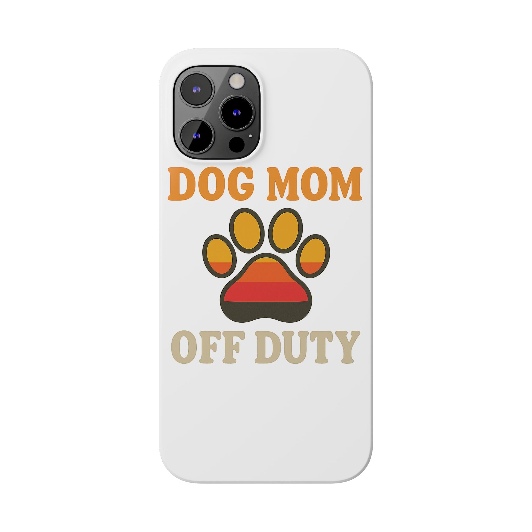 Dog Mom Off Duty Phone Case Retro 70s Vintage Dog Lover Gift Paw Print iPhone Samsung Galaxy Case Funny Pet Owner Gift