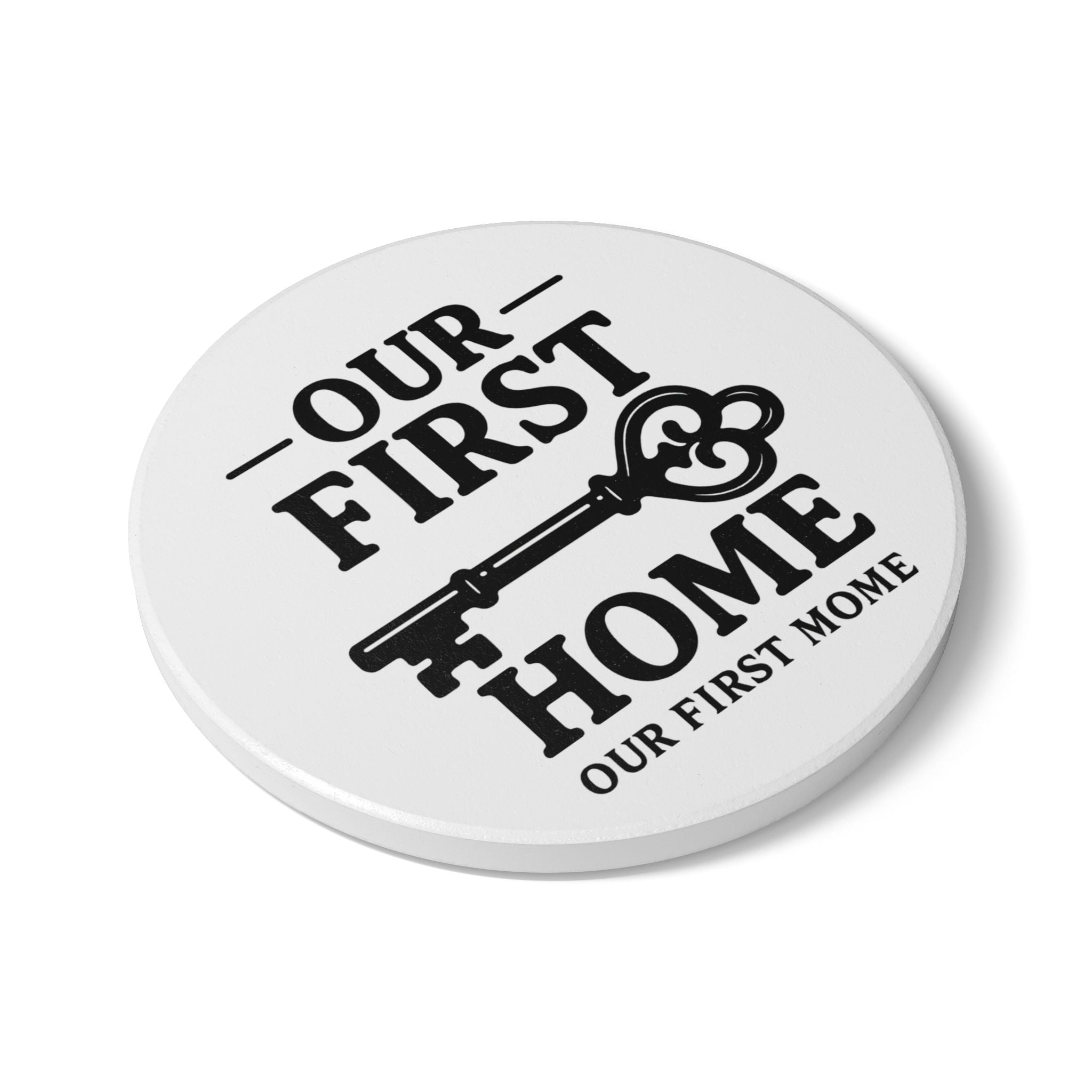 First Home Coaster Set, Our First Home Gift, Housewarming Gift New Homeowner, Vintage Key Illustration, Realtor Closing Gift